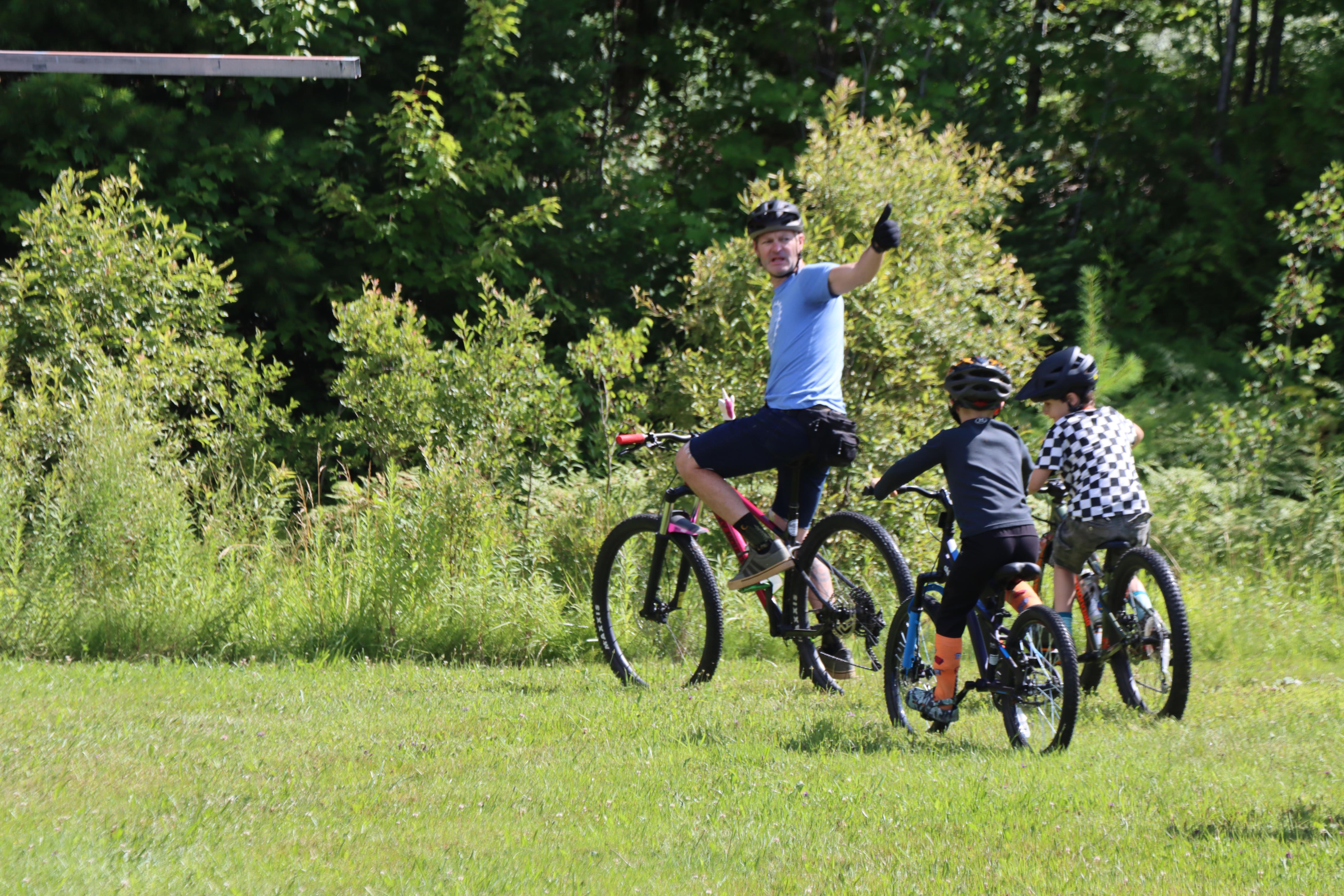 kids riding bikes