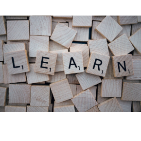 Scrabble Tiles Spelling "Learn"