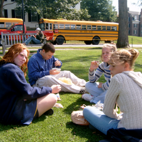 Studnets at a park