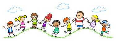 Cartoon kids holding hands