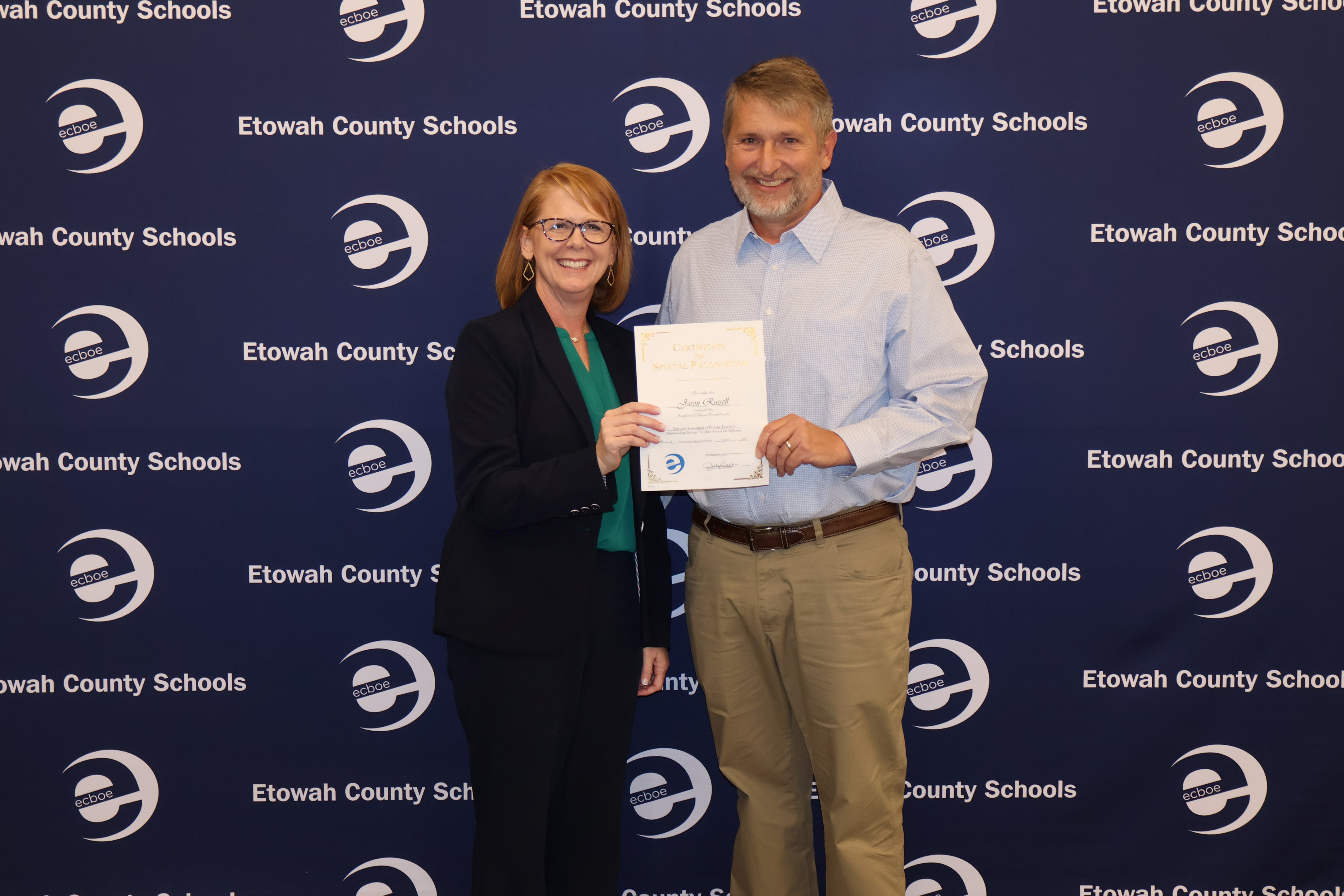 Jason Russell and Julie Talton, Superintendent
