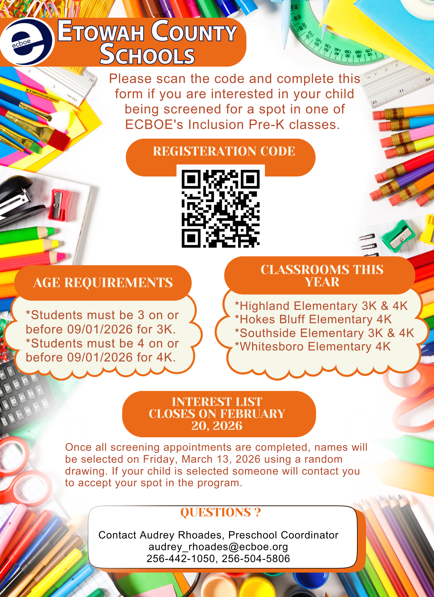 2026-2027 PreSchool Inclusion Classroom Information