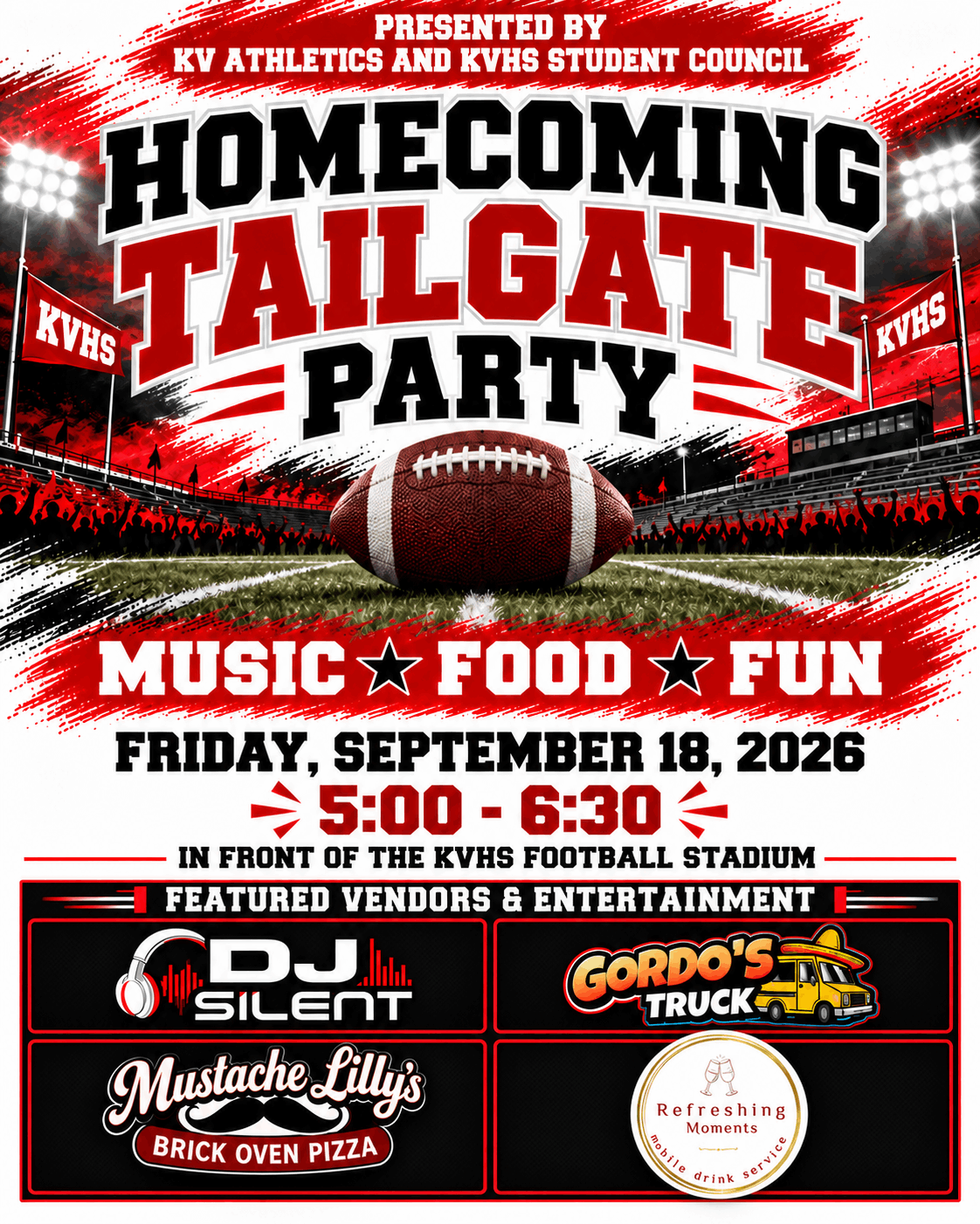 Tailgate Party for homecoming poster