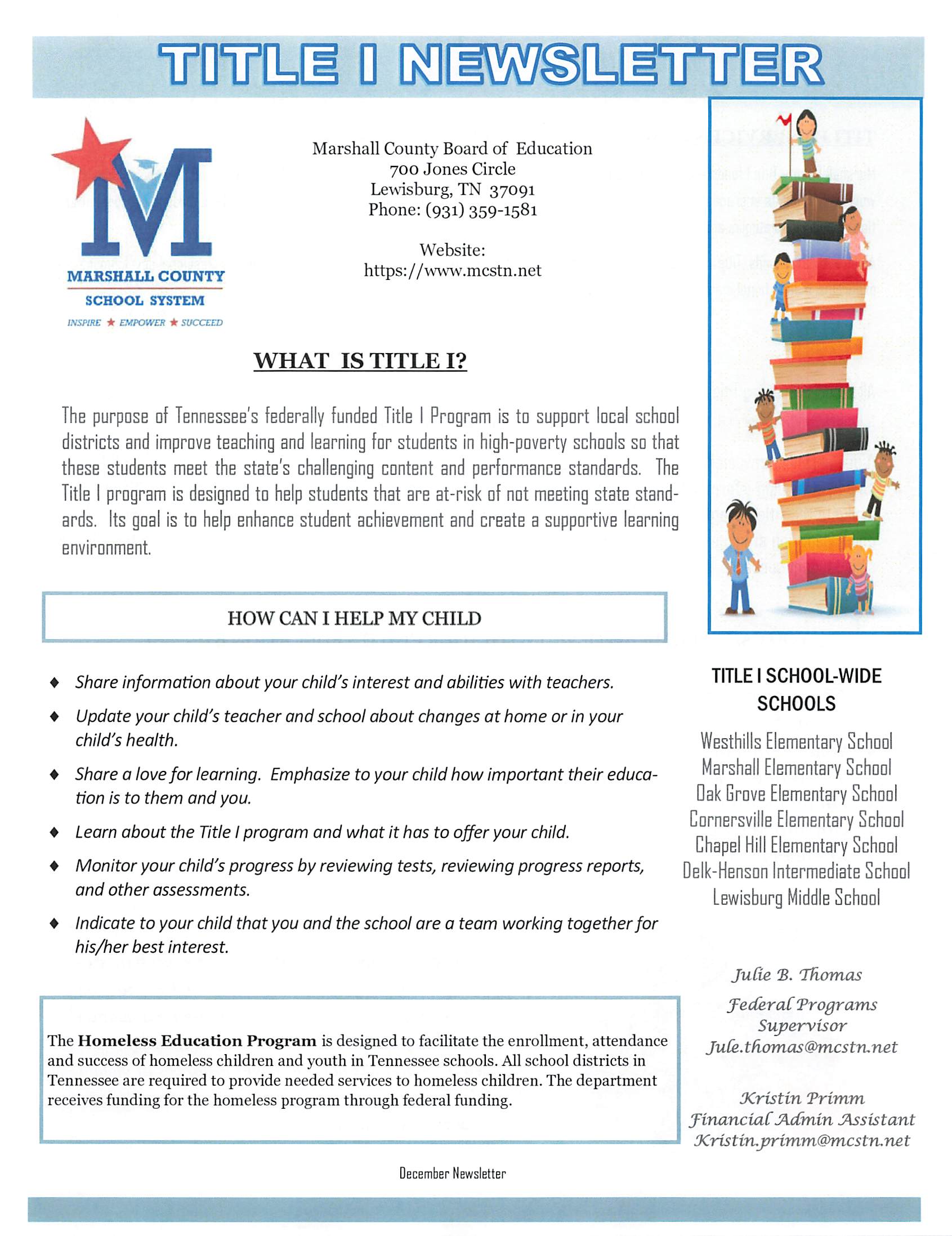 December Title Newsletter