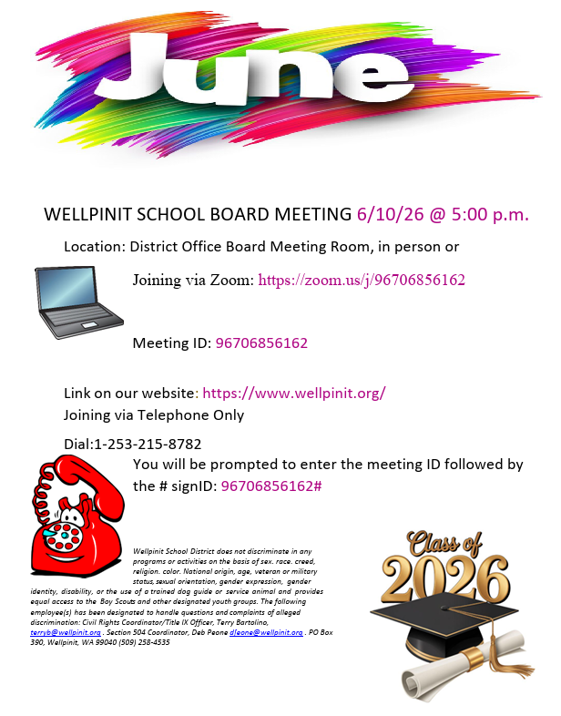 Flyer for board meeting on June 10th