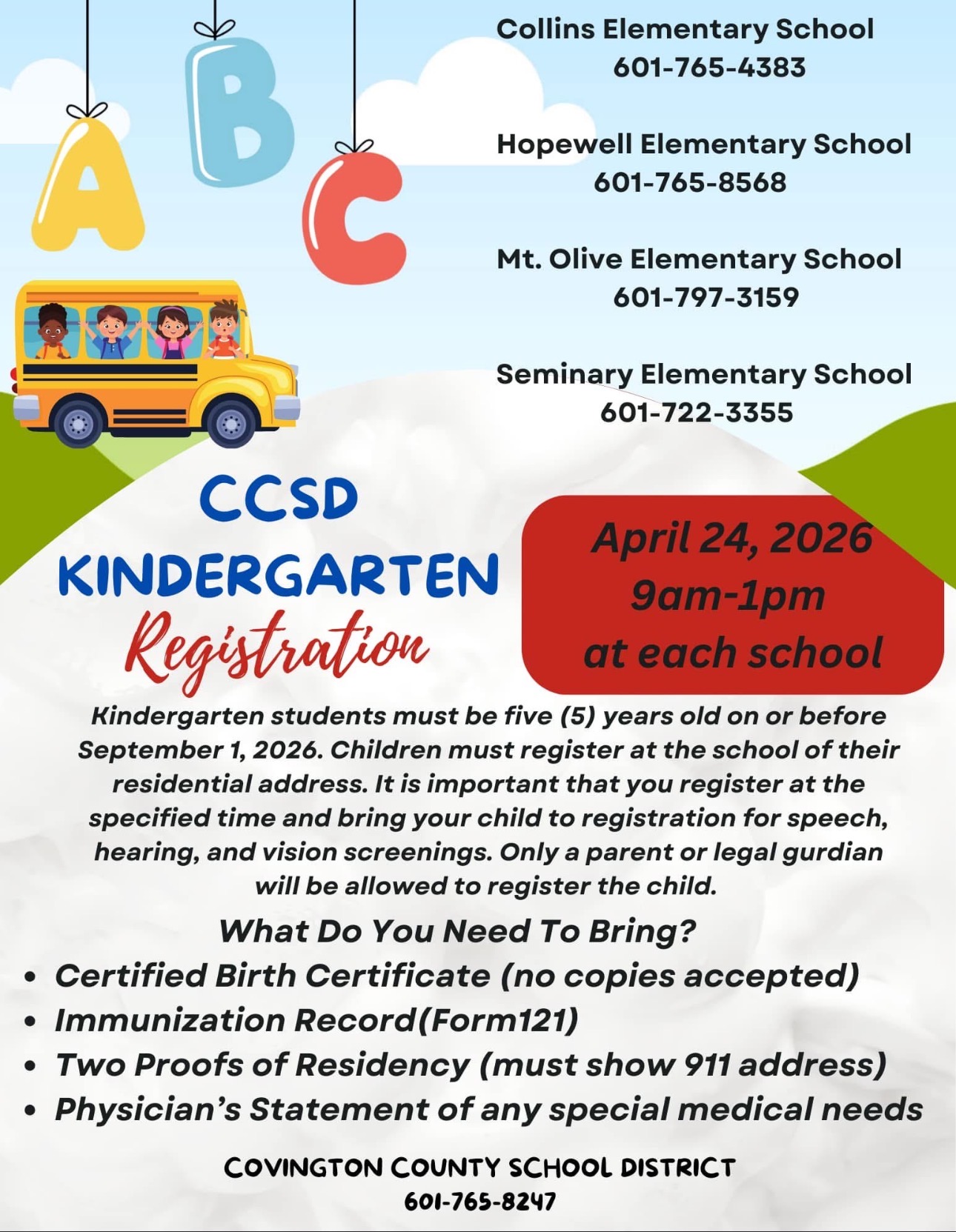 Kindergarten Registration