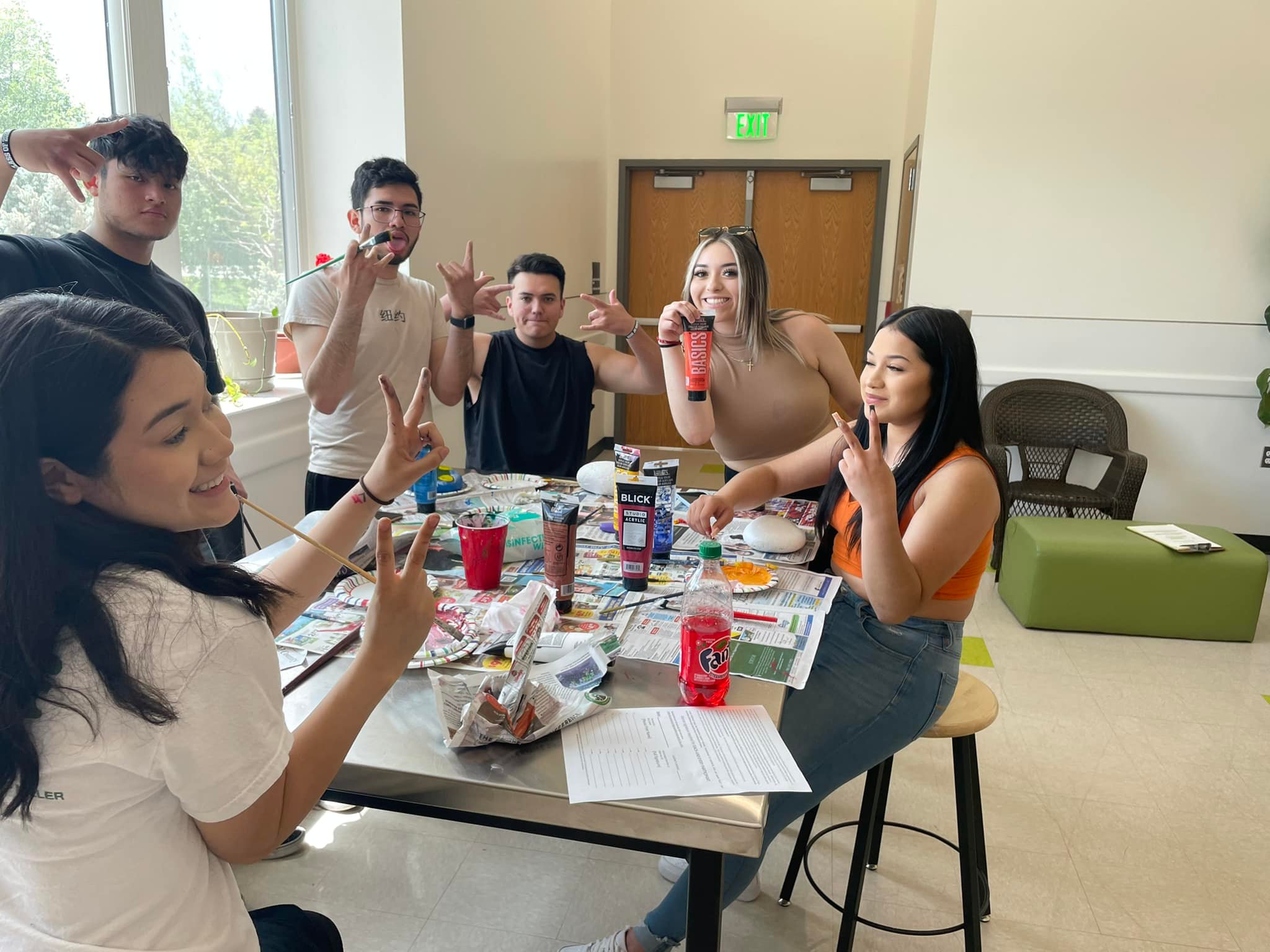 Students Work on an Art Project