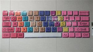 image of color coordinated computer keyboard 