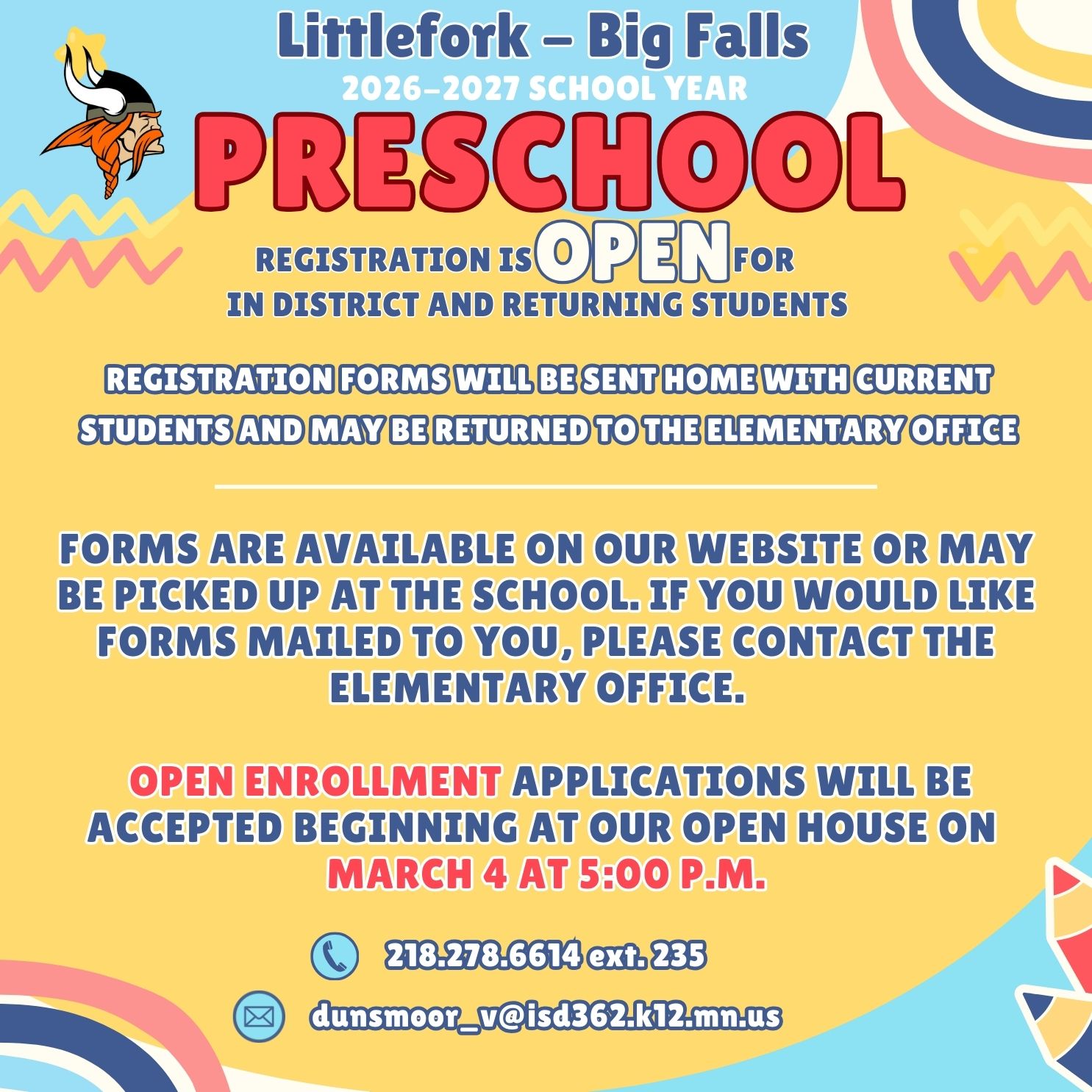 Open House Registration March 4 5pm-6pm