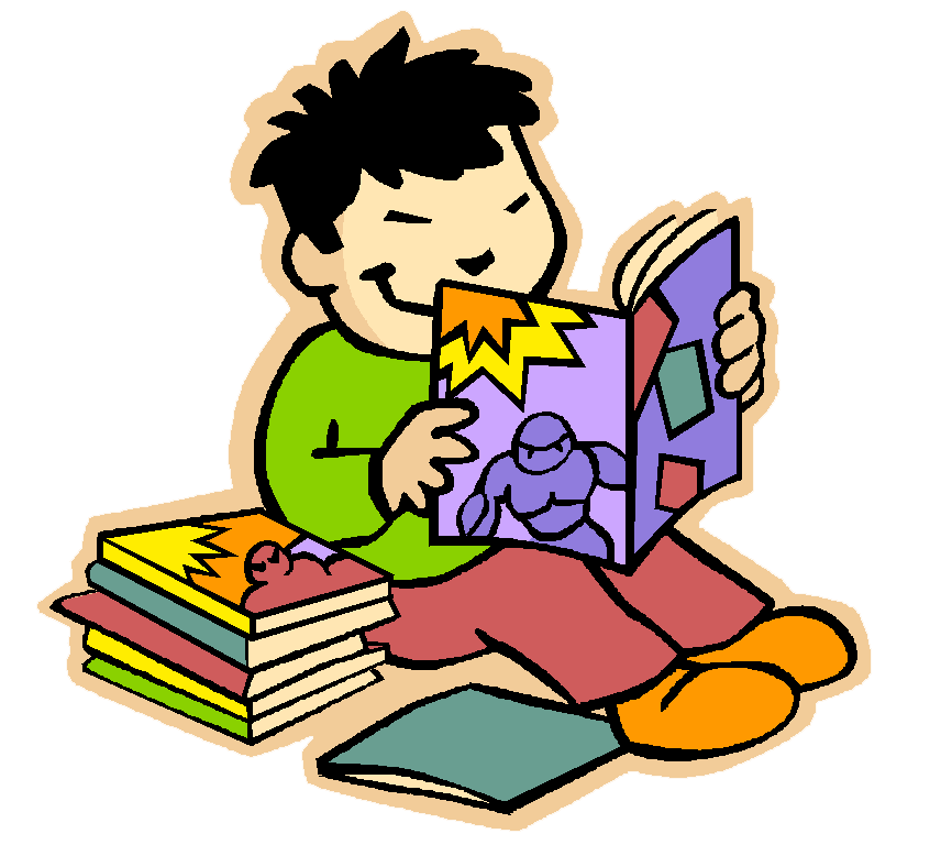Boy reading book
