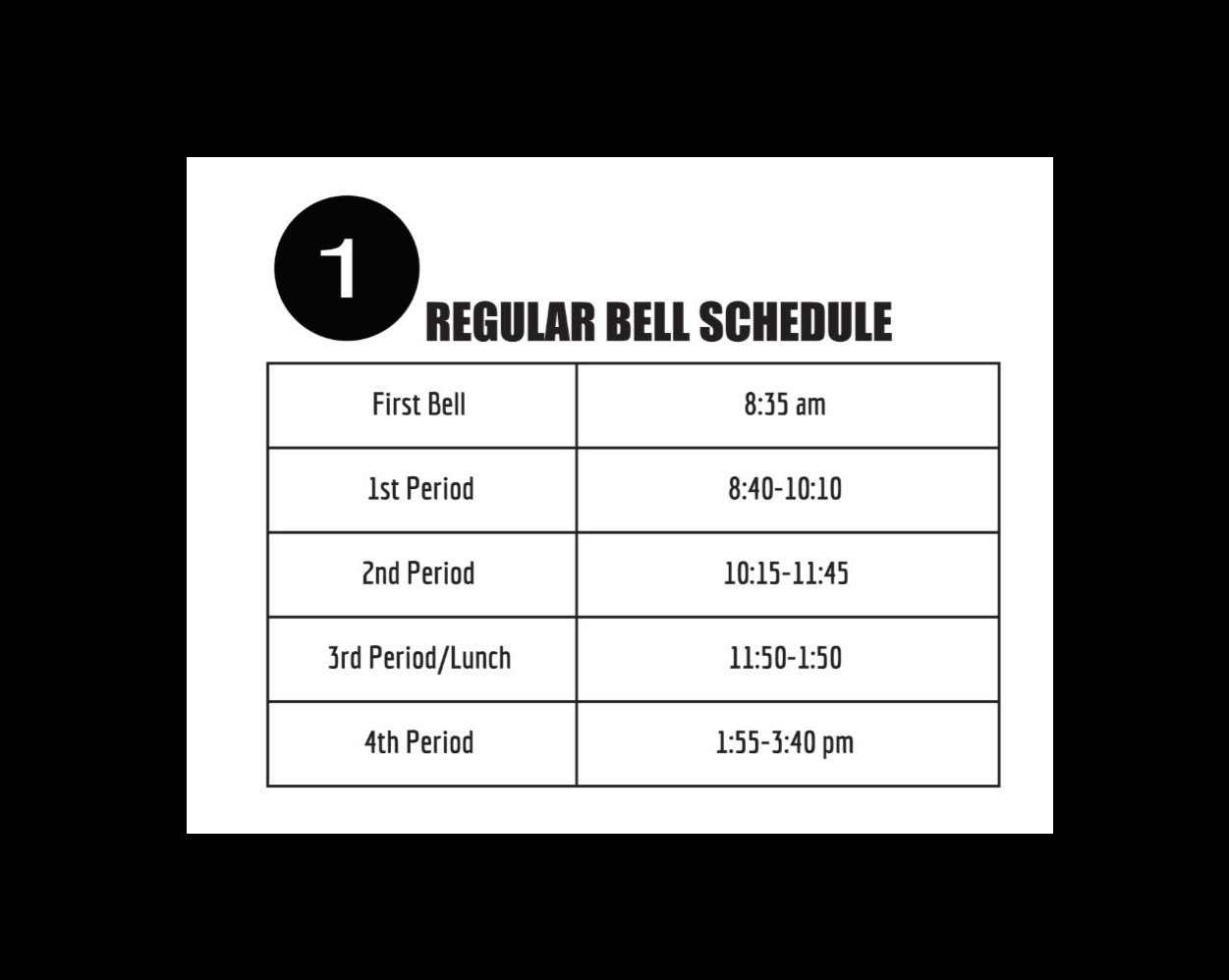 Ld Bell Schedule
