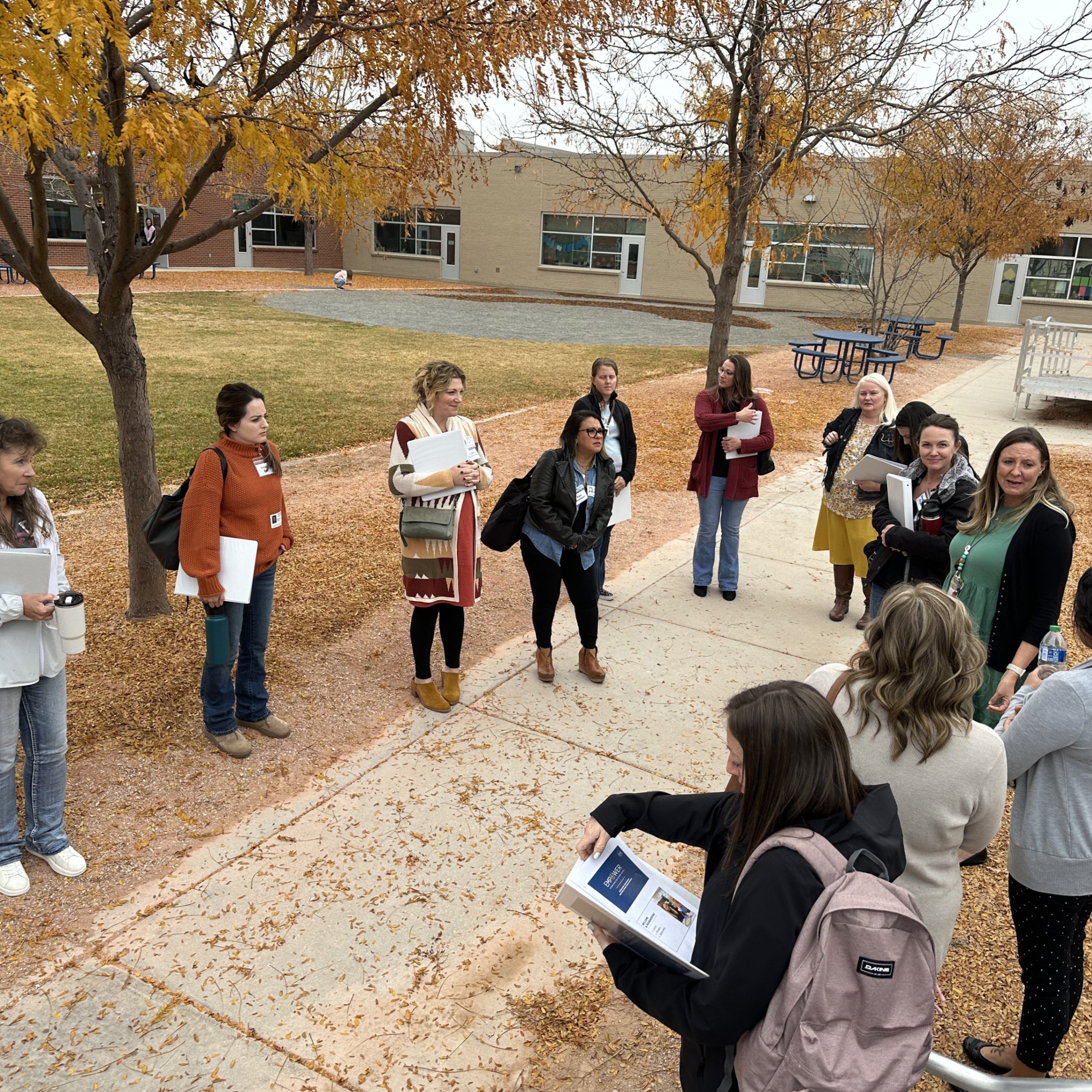 EMPOWER members join principal on walking tour of elementary school