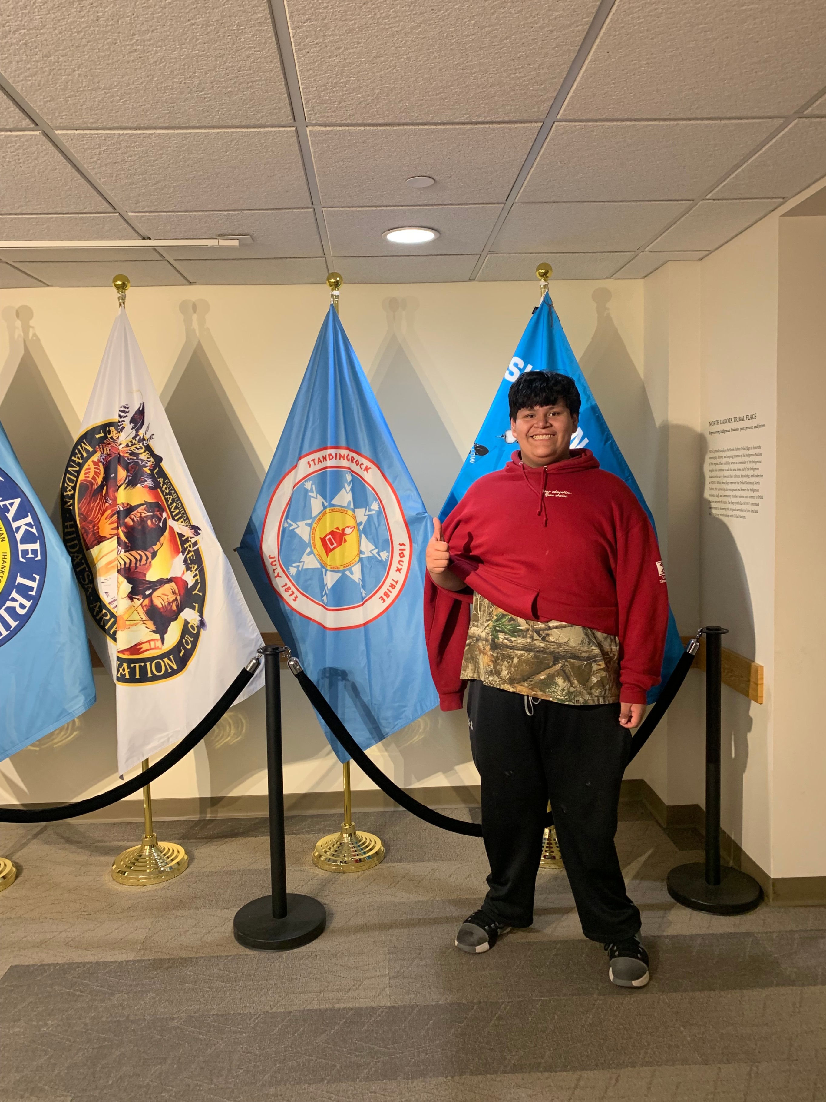 Senior with the SRST flag