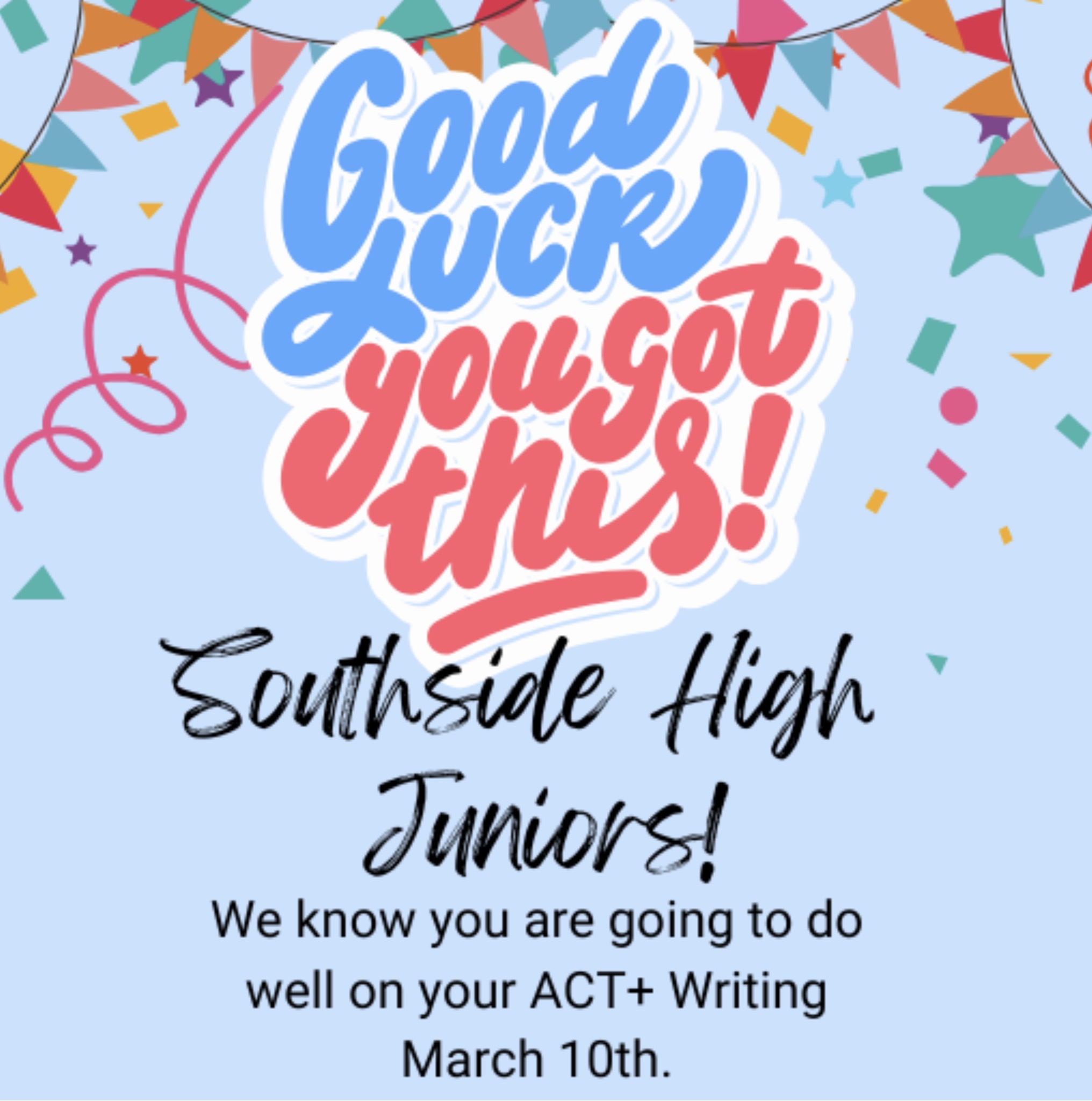 ACT+Writing Details - Tuesday, March 10th