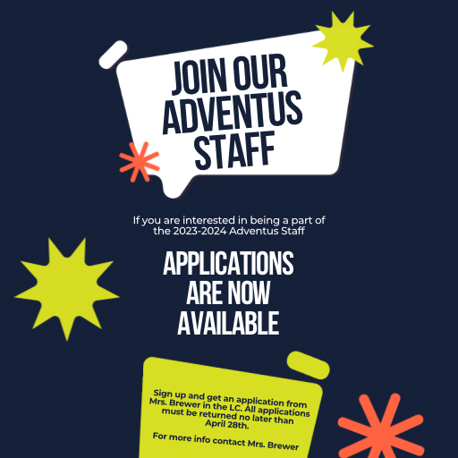 Adventus Yearbook Staff Applications now open for school year 2023-2024
