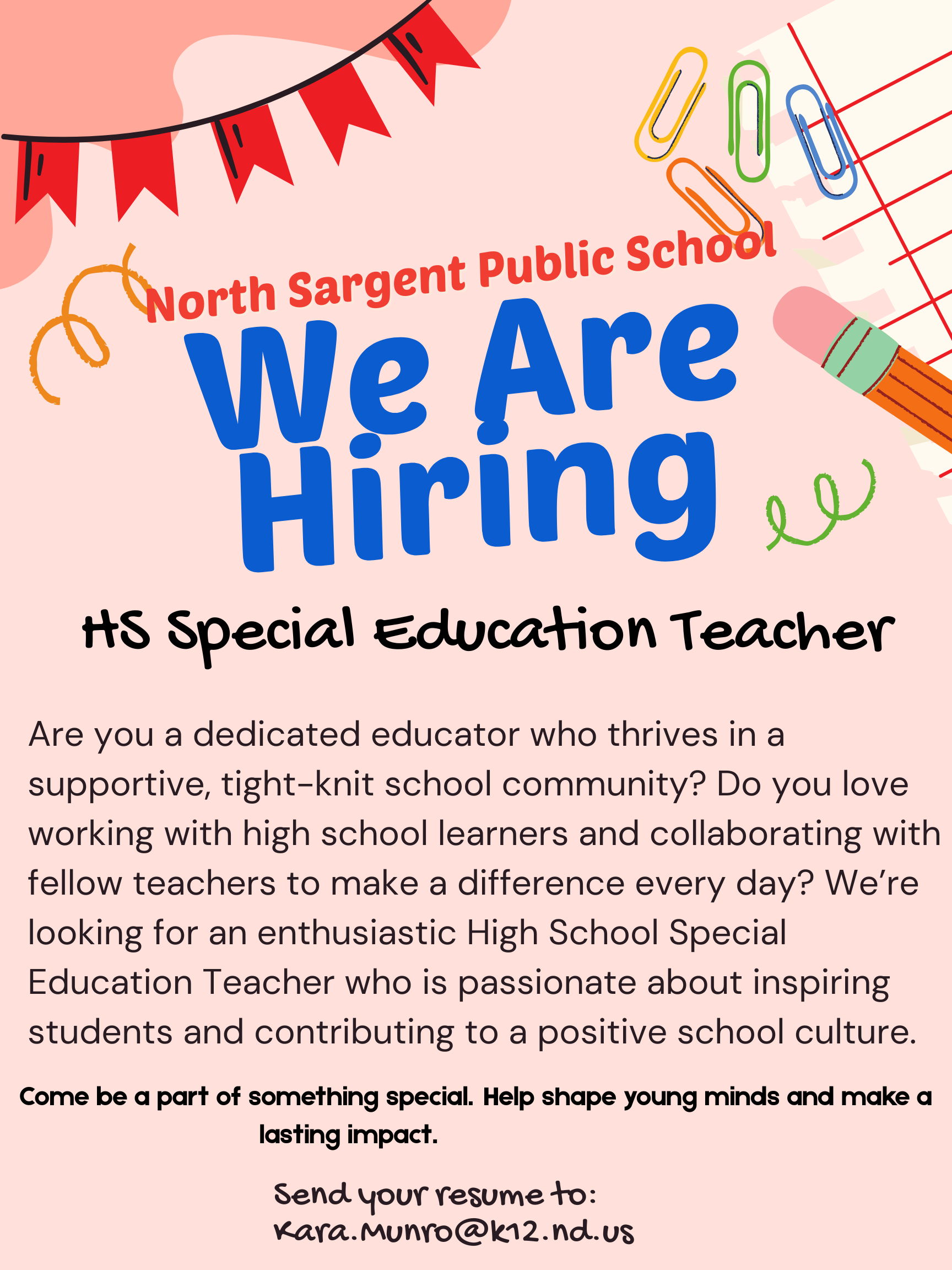 High School Special Education Opening