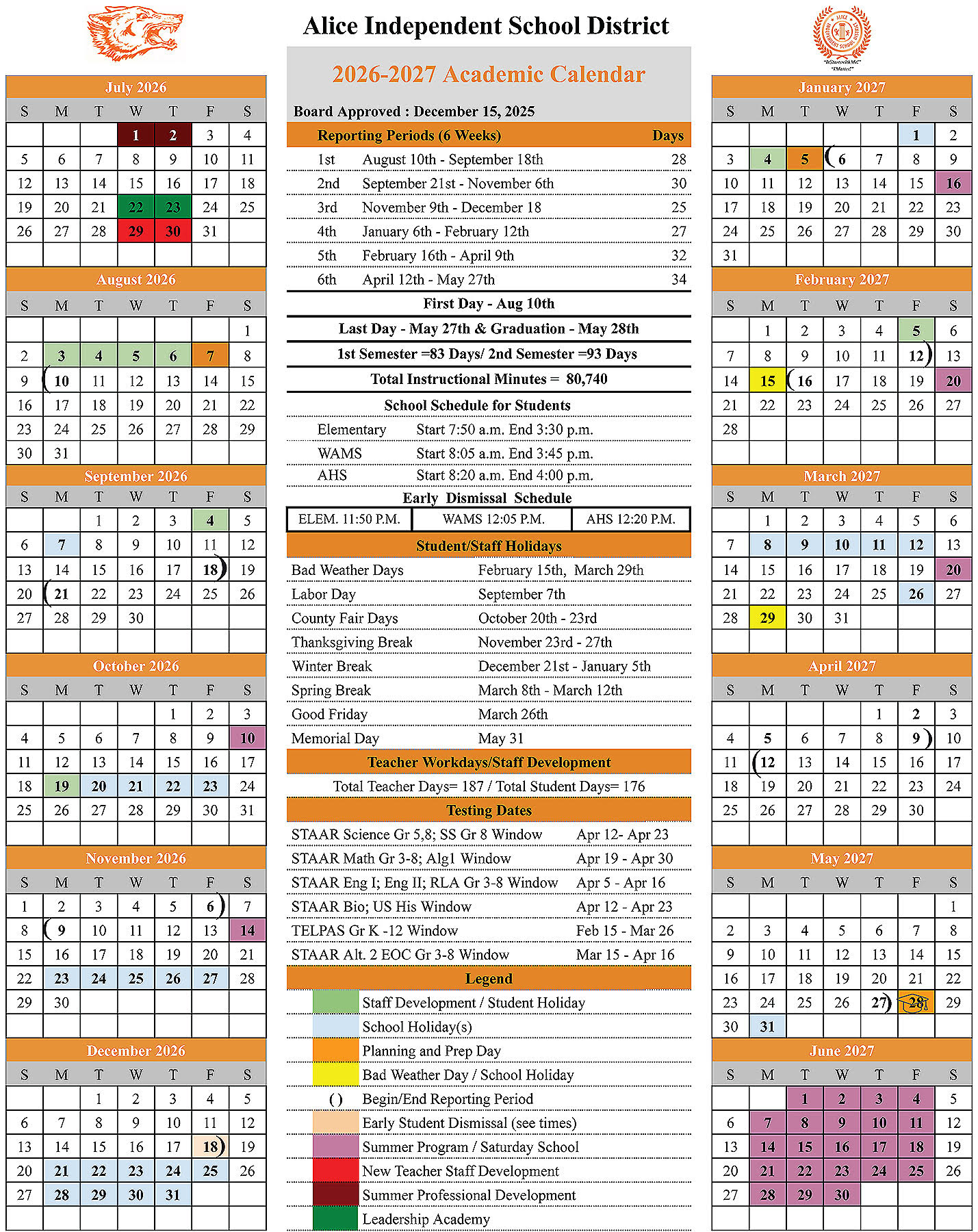 Academic Calendar