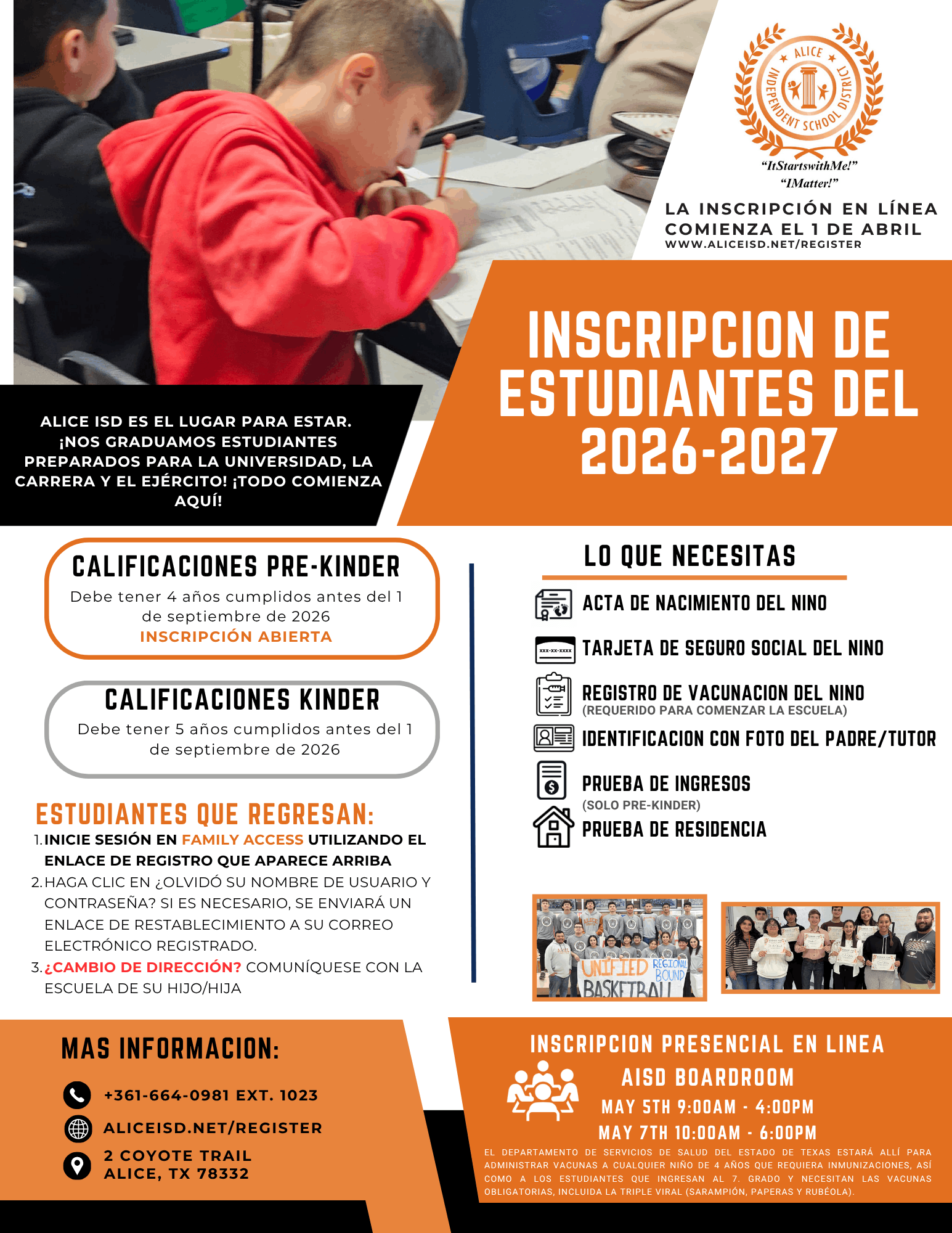 Spanish Pre-K and Kinder registration