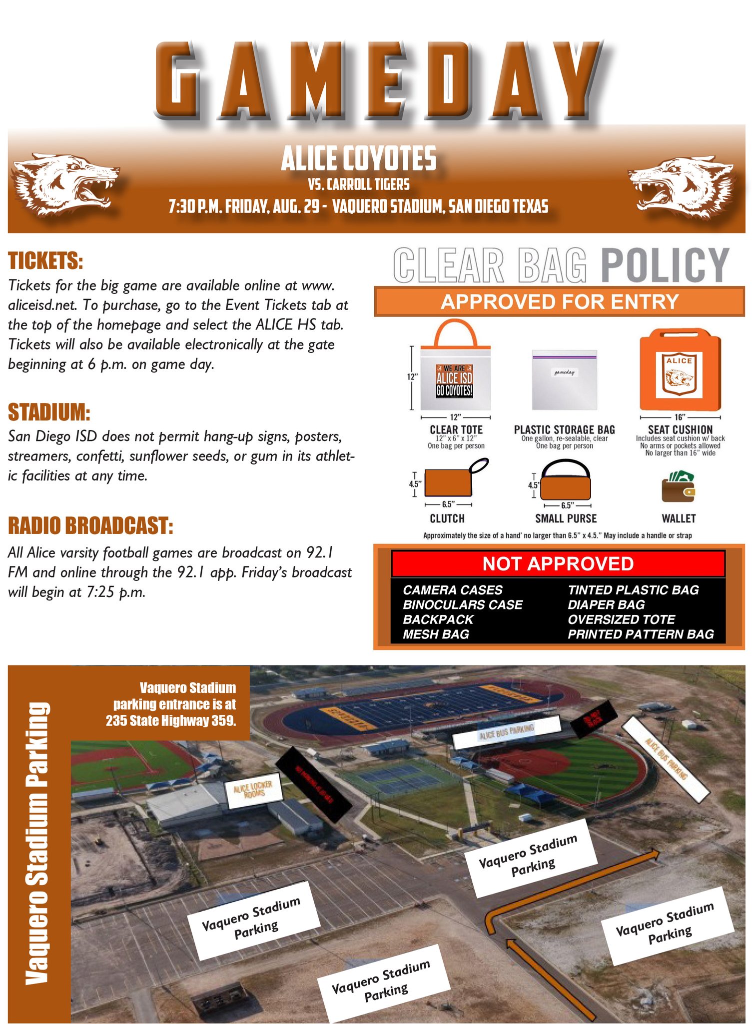 Stadium guidelines