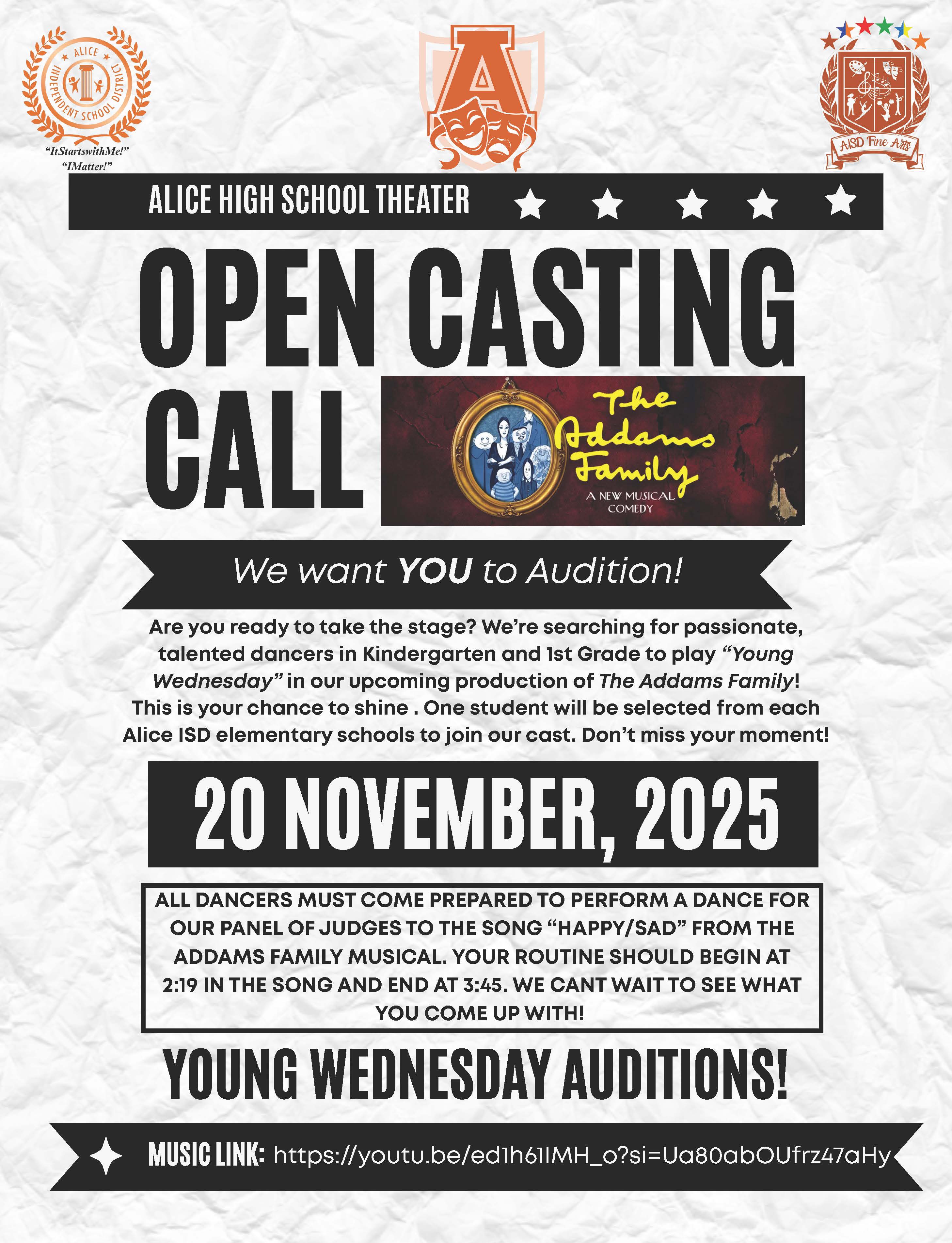Wednesday Casting Call