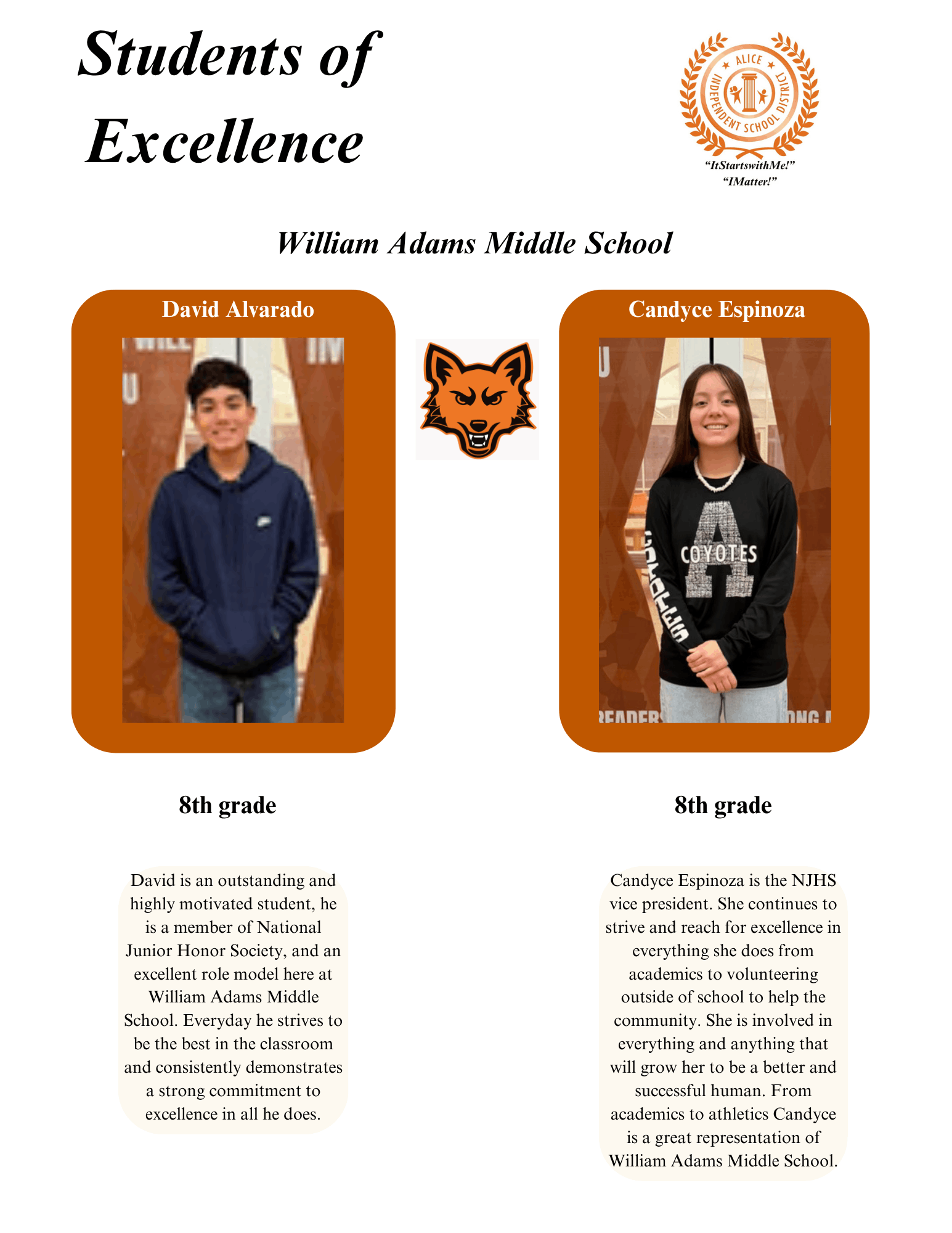 WAMS student of Excellence