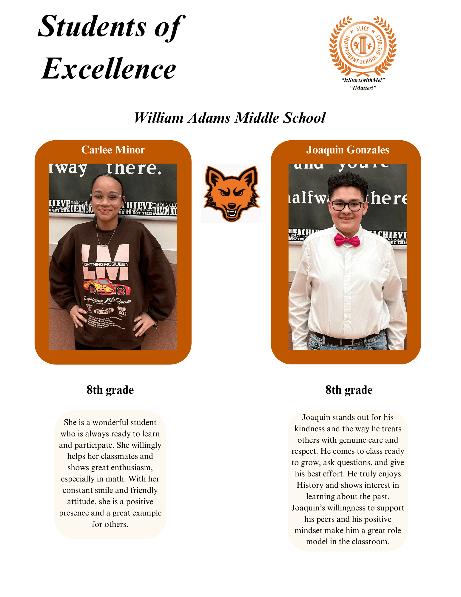 WAMS Students of Excellence