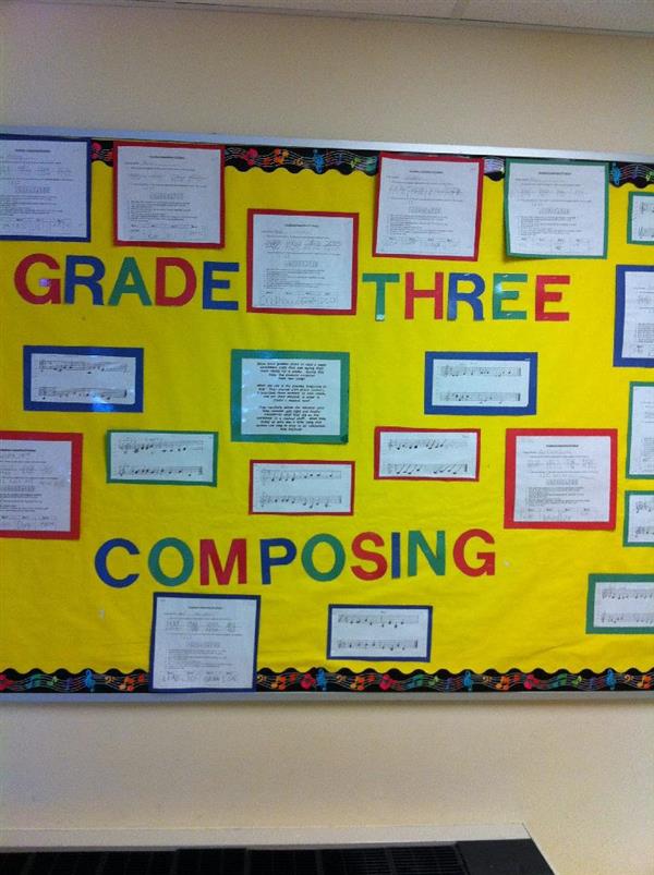 image of 'Grade Three Composing' classroom wall