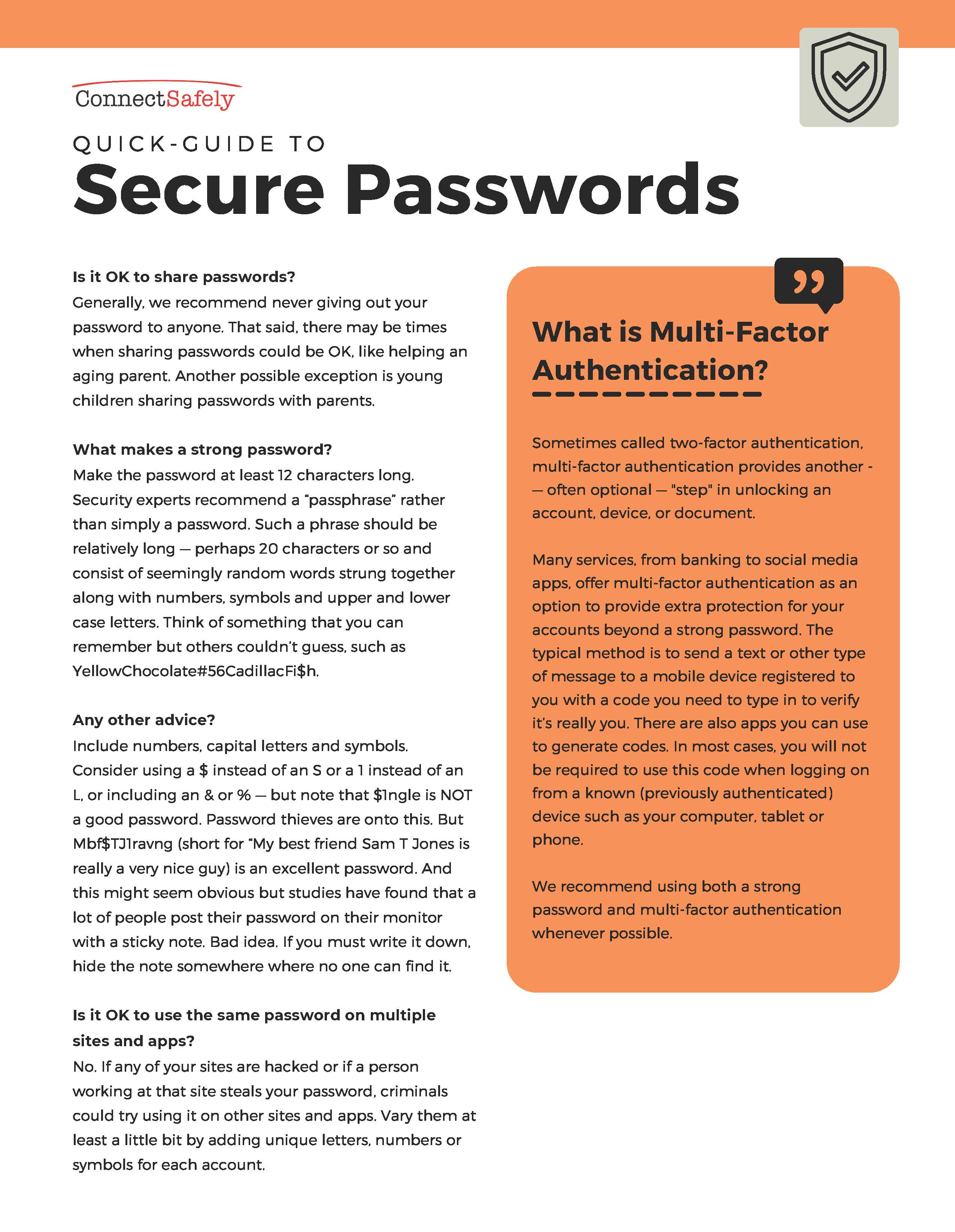 Passwords Resource for Families, Page 1