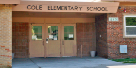 Cole Elementary main entrance to use when entering during school hours