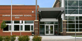 Sunrise Elementary main entrance to use when entering during school hours