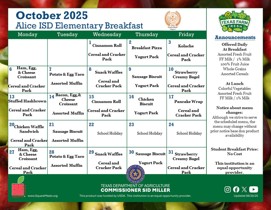 October Elementary Breakfast