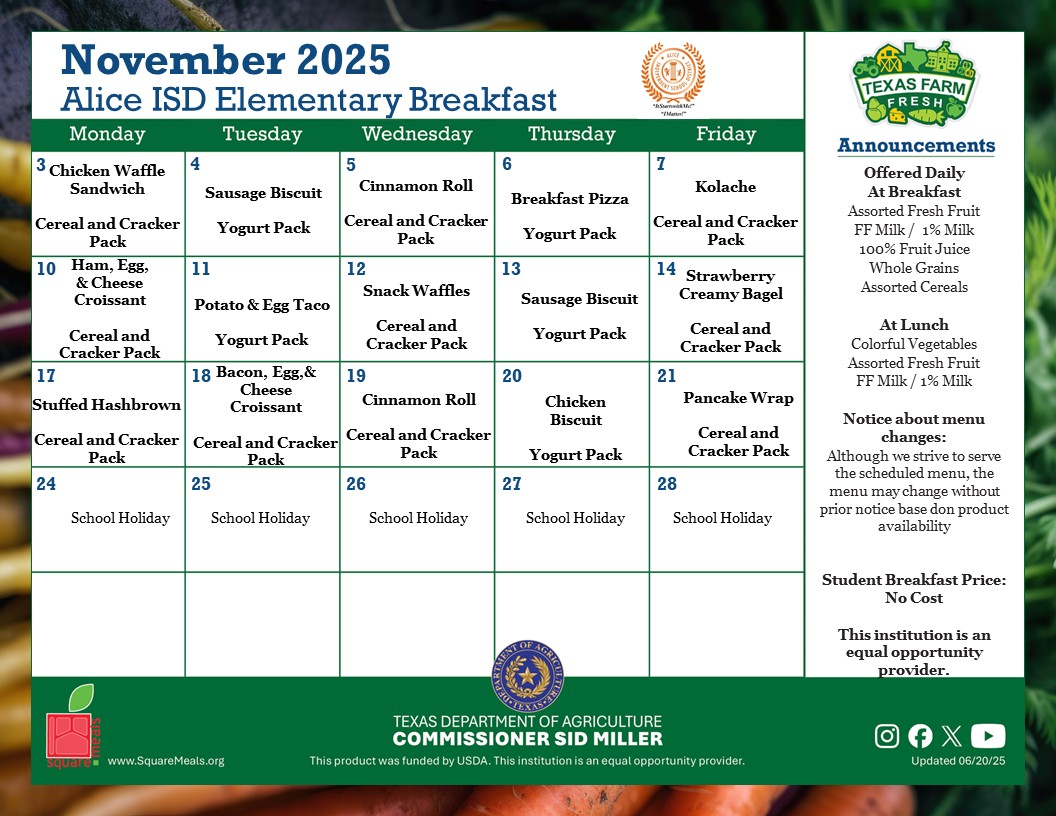 November Elementary Breakfast