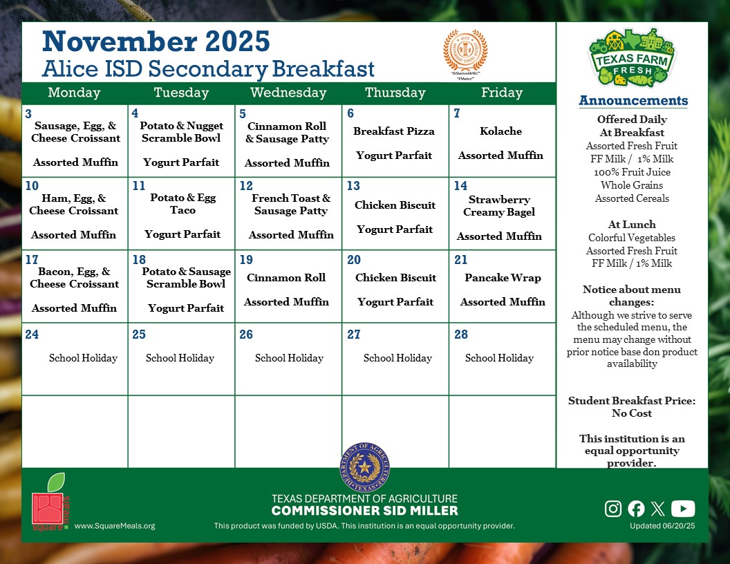 November Secondary Breakfast