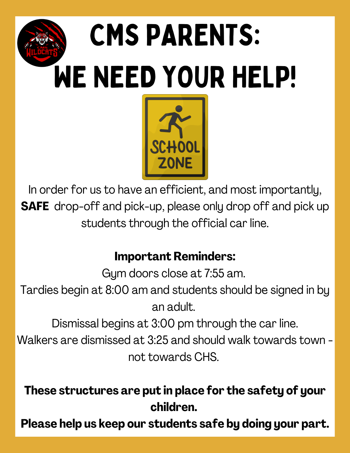 Traffic Concern Announcement