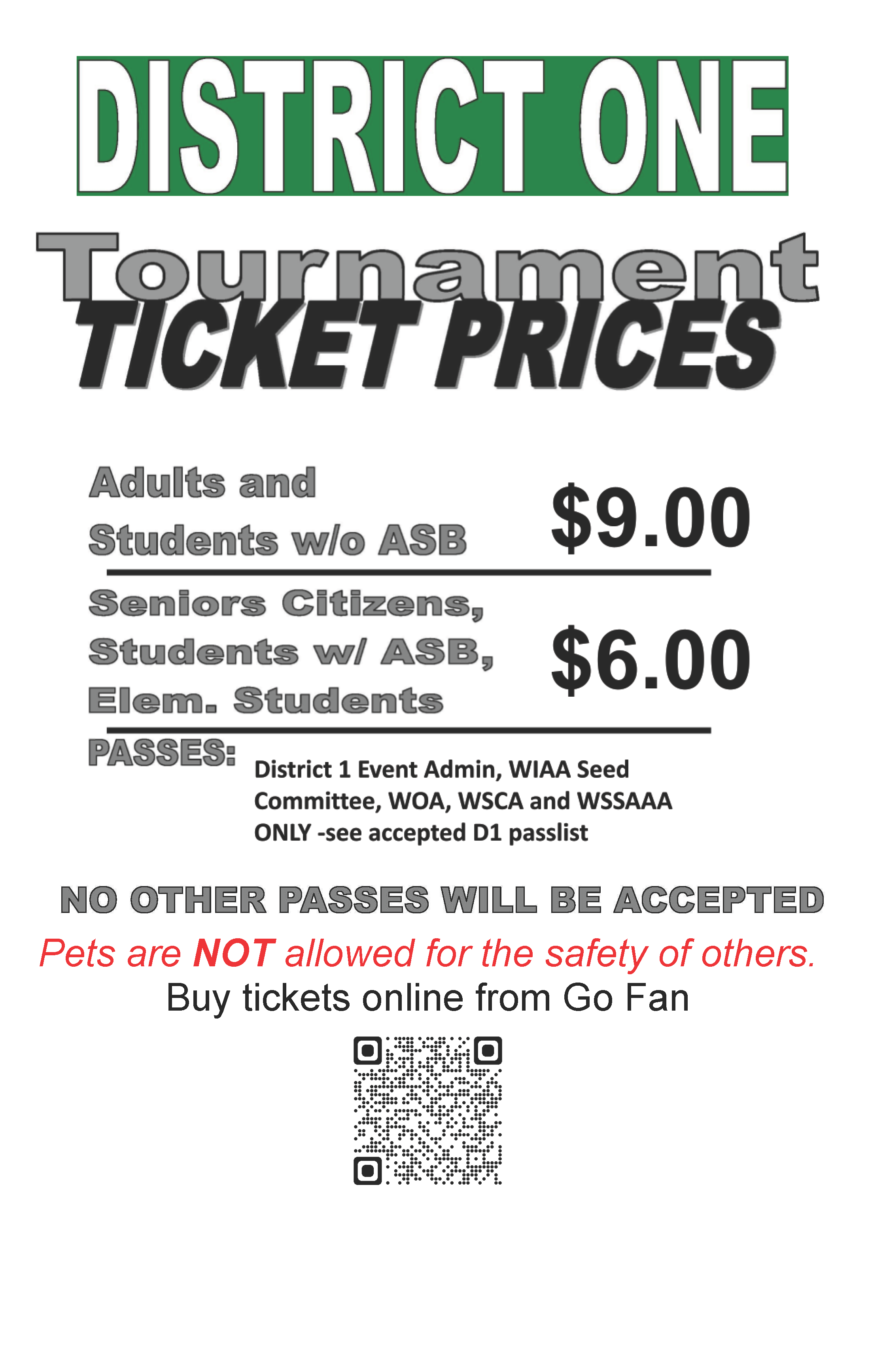 District One Tournament Prices