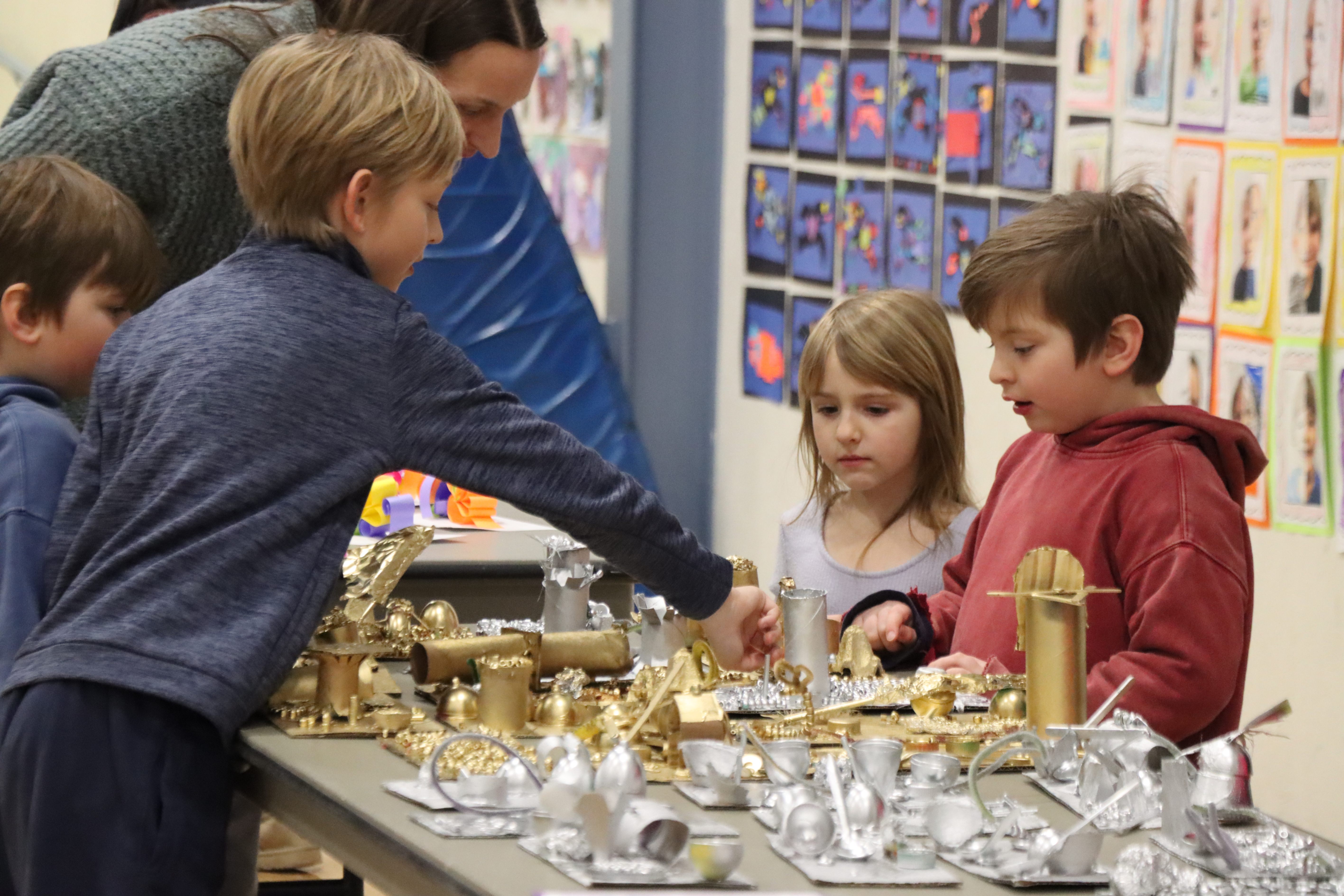 gold and silver sculptures