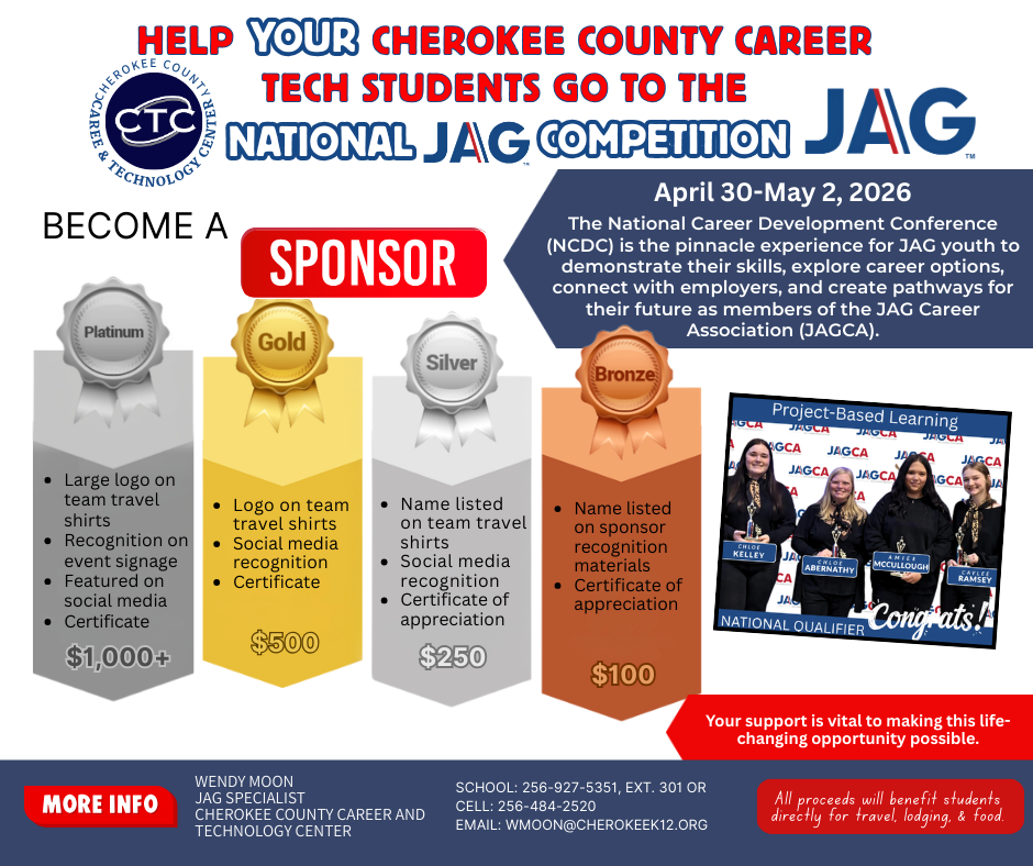 help jag students go to nationals flyer ad  for sponsorships