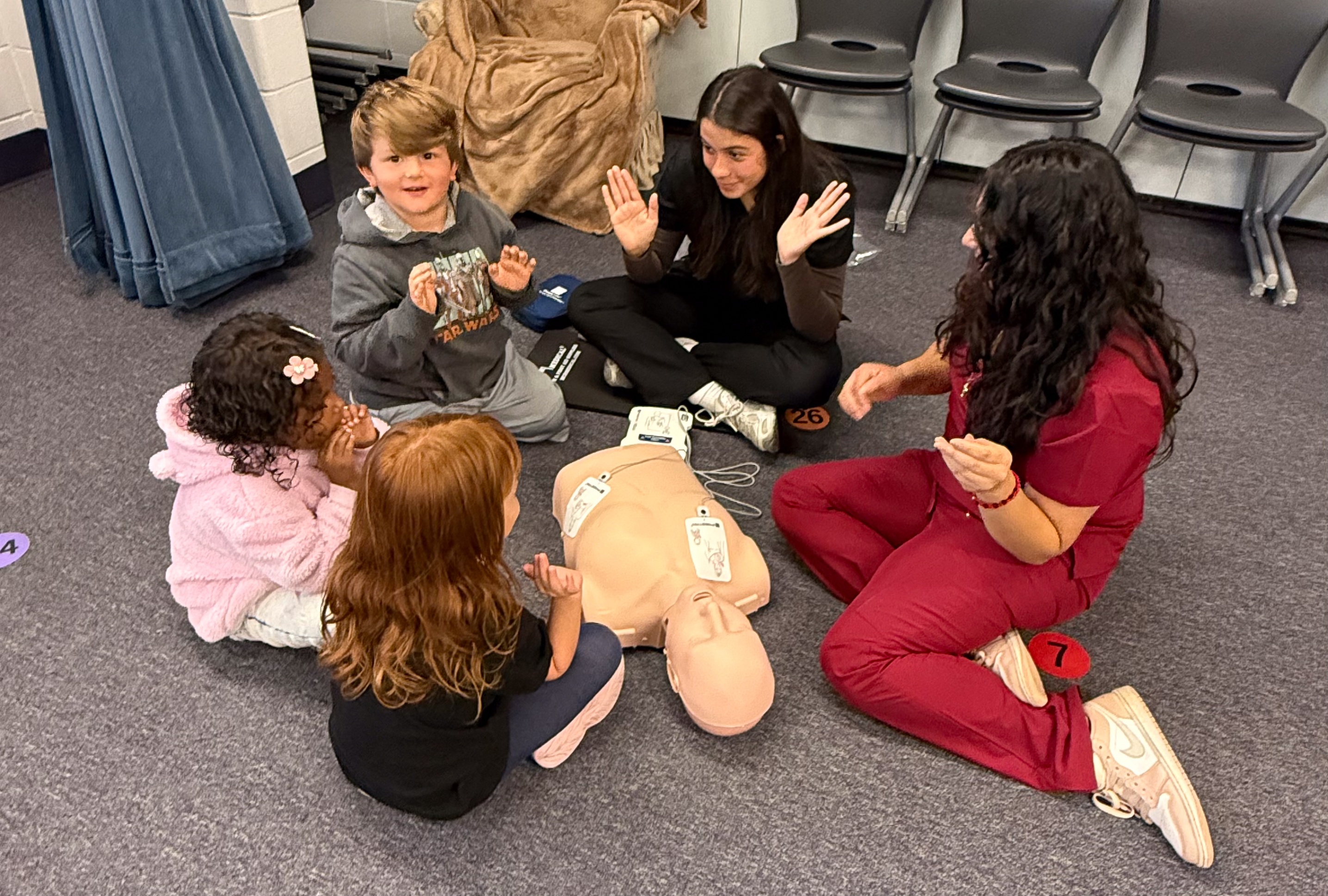 La Porte High School Health Careers Students Teach Hands-Only CPR to Elementary Students for Second Year