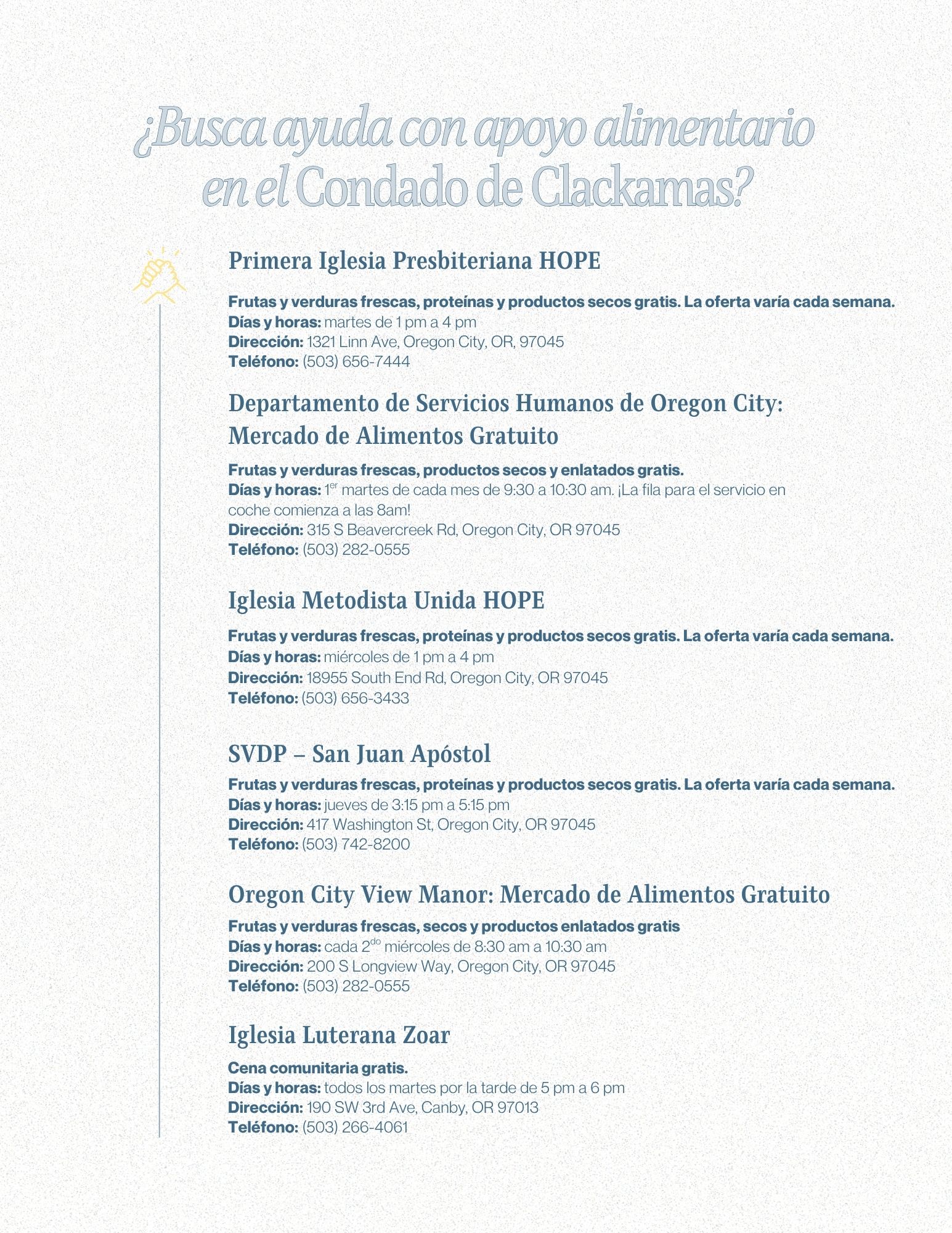 community food resources spanish page 2