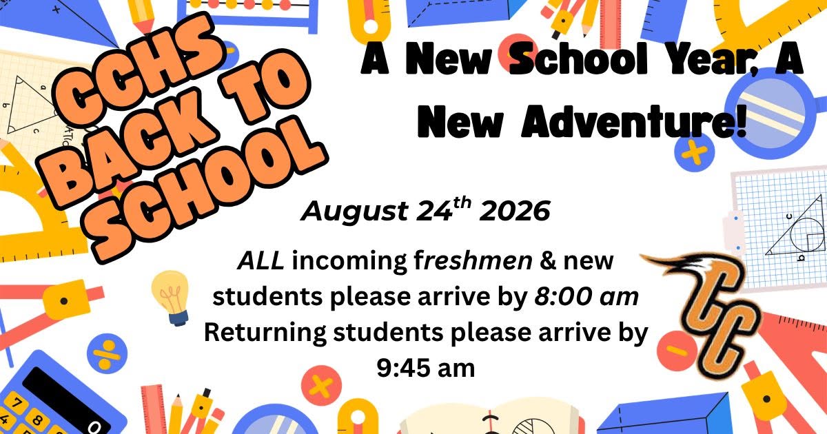 August 17, 2026 CCHS Weekly Newsletter