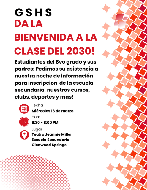 noche para padres del 8 grade