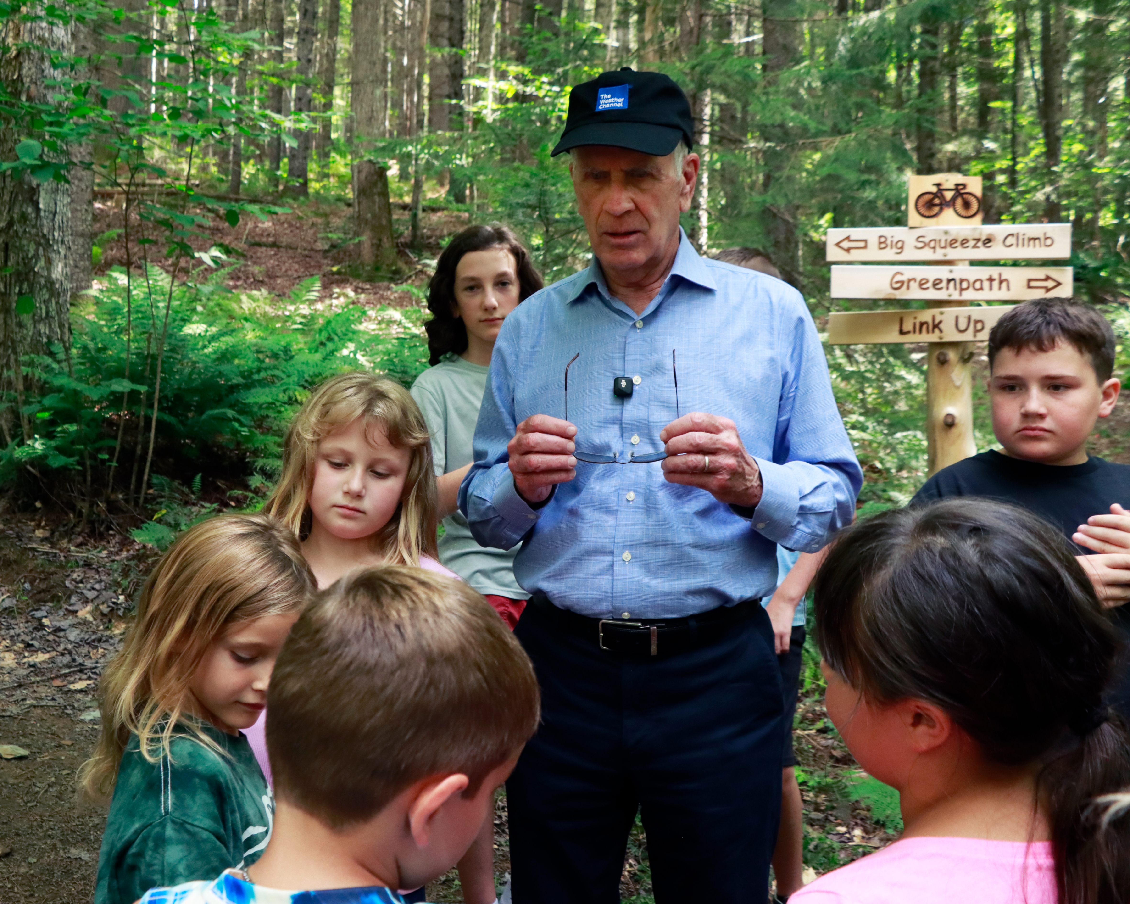 Senator Welch with students on the trail