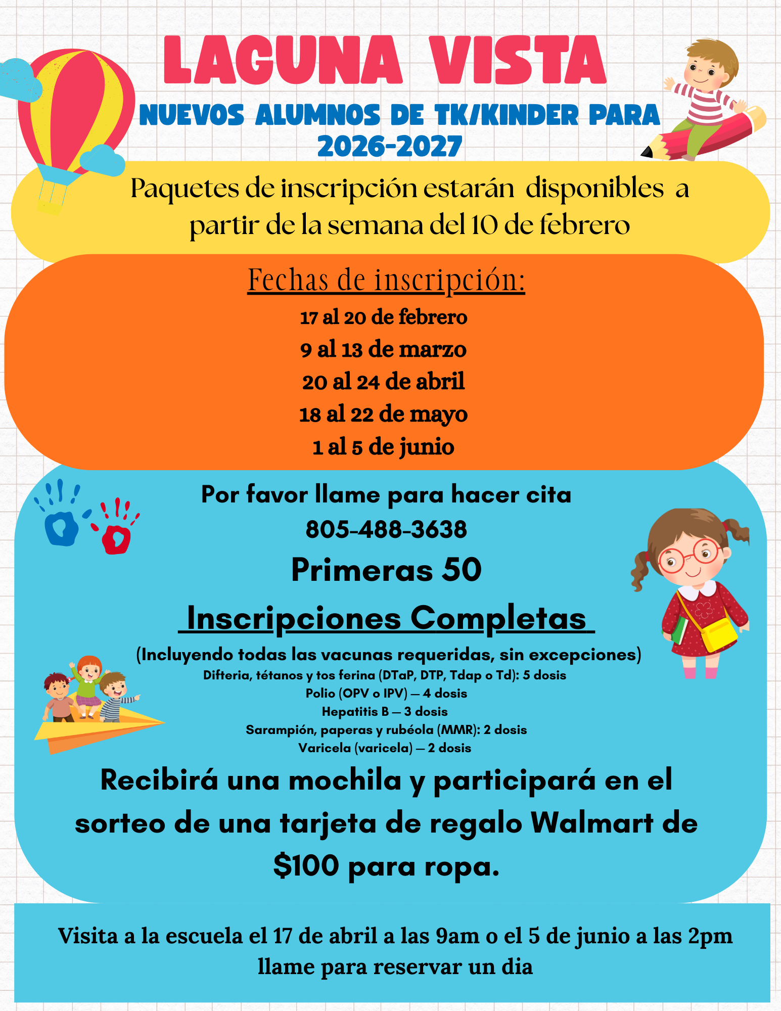 2026-2027 Inscripciones de TK/Kinder