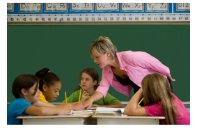 Teacher with students in classroom
