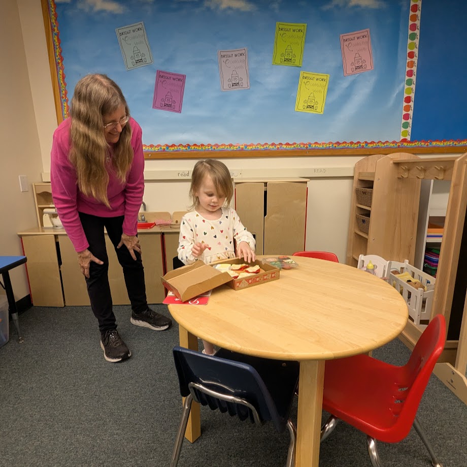 student in dramatic play area