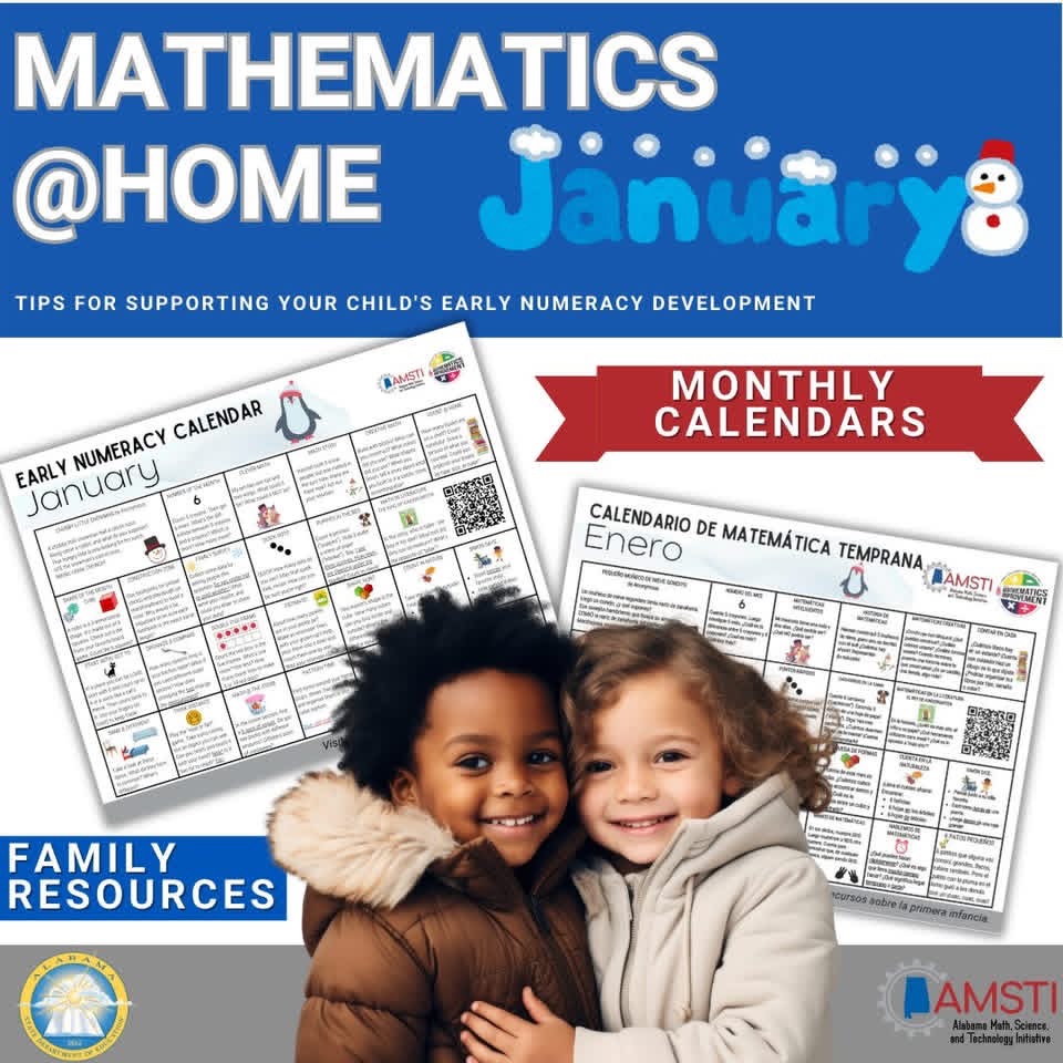 AMSTI Early Numeracy Calendar - January 