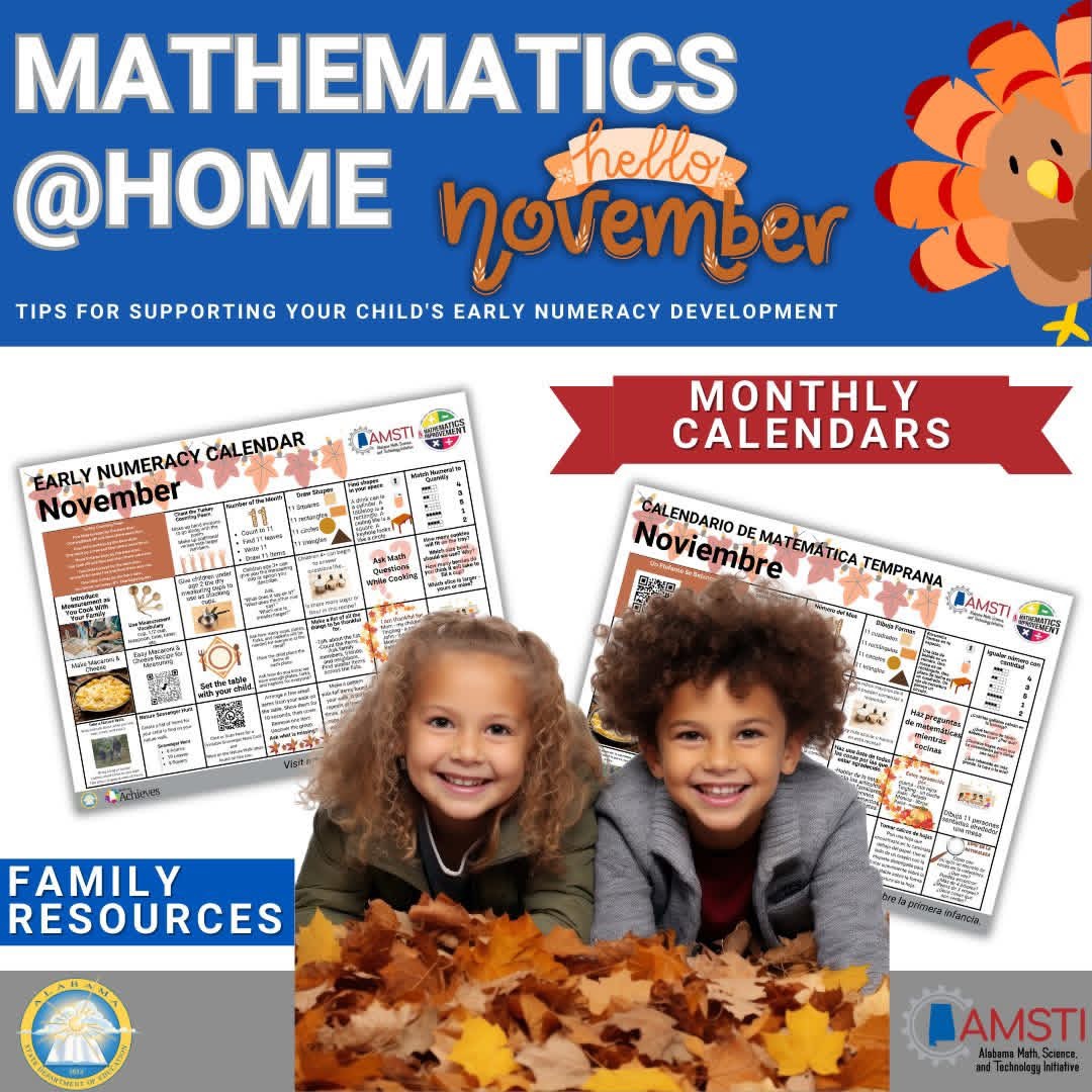 AMSTI Early Numeracy Calendar - November 2025