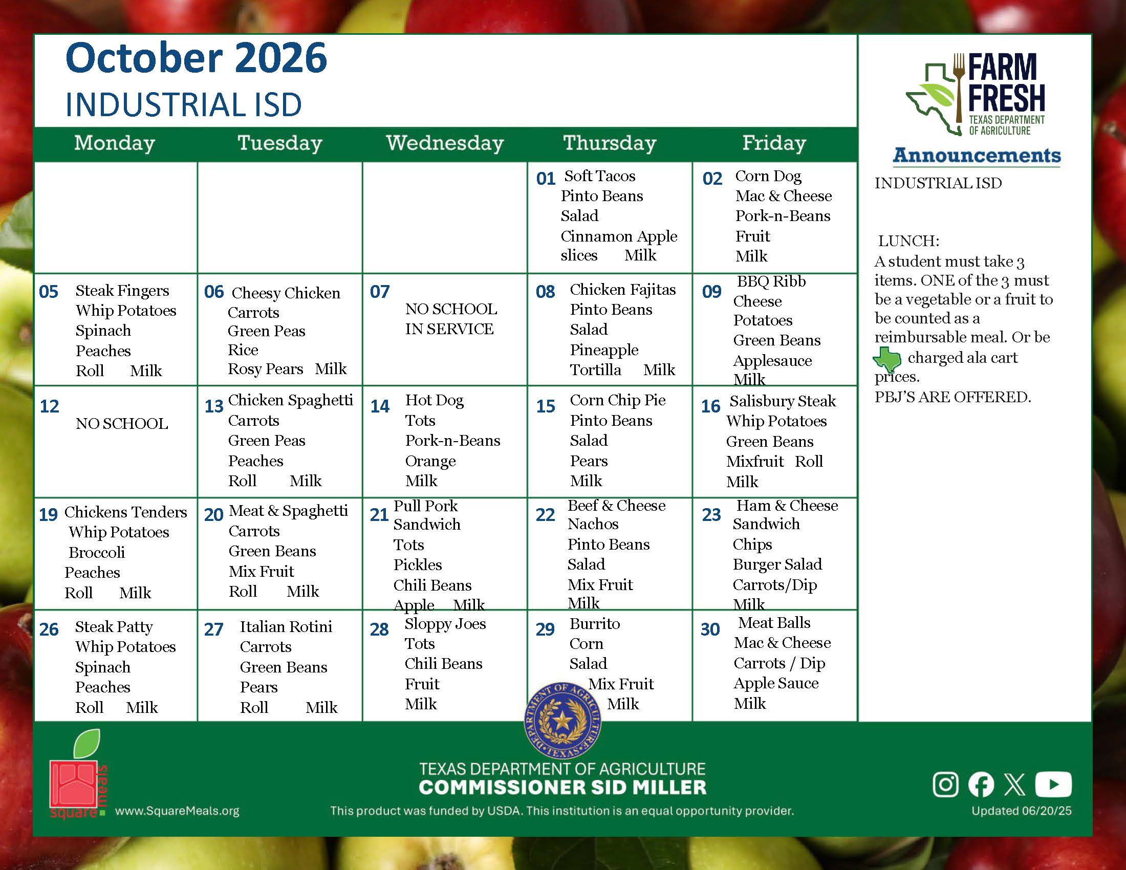 Lunch Menu
