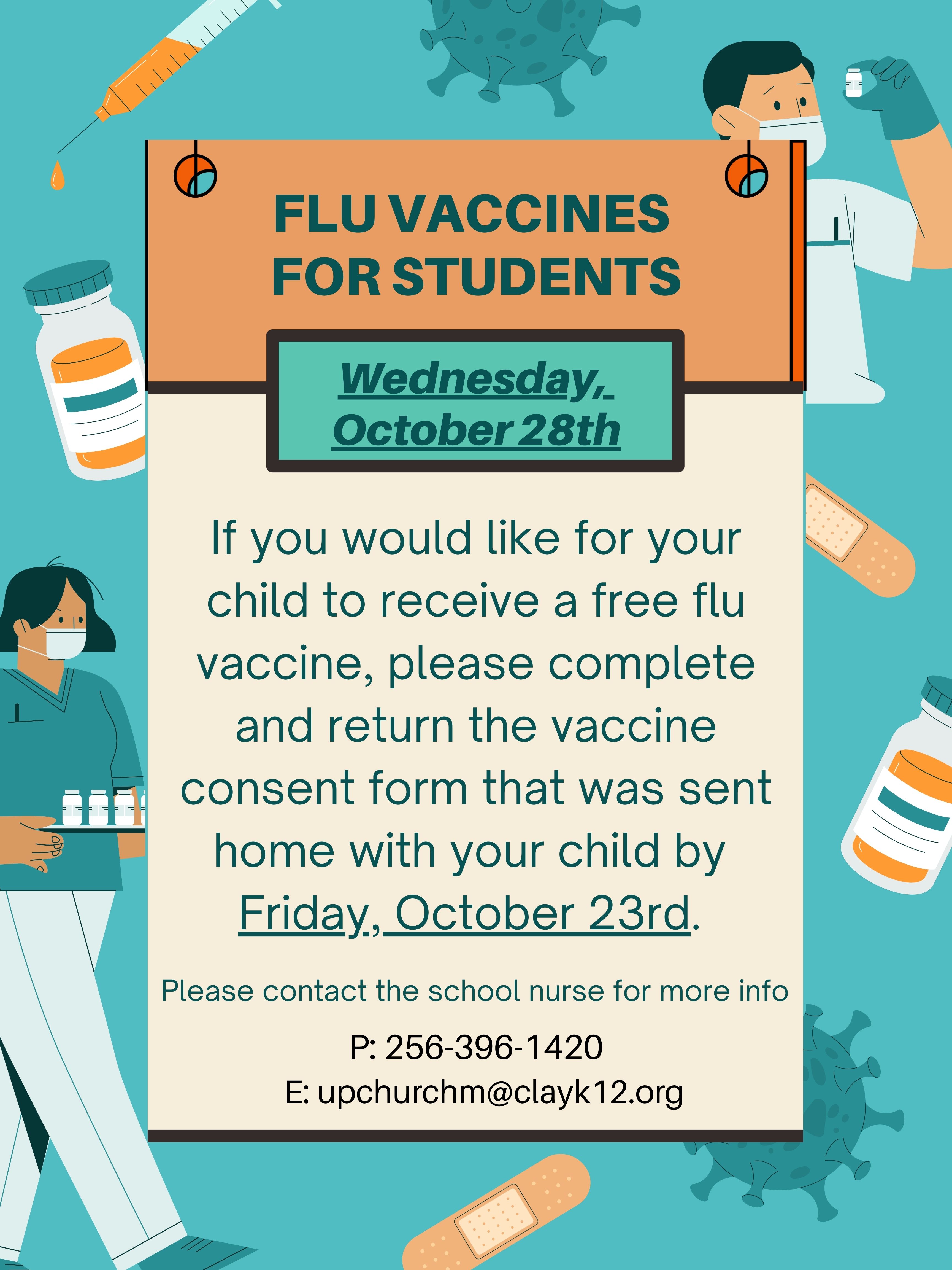 Information for students to recieve the flu vaccine at school