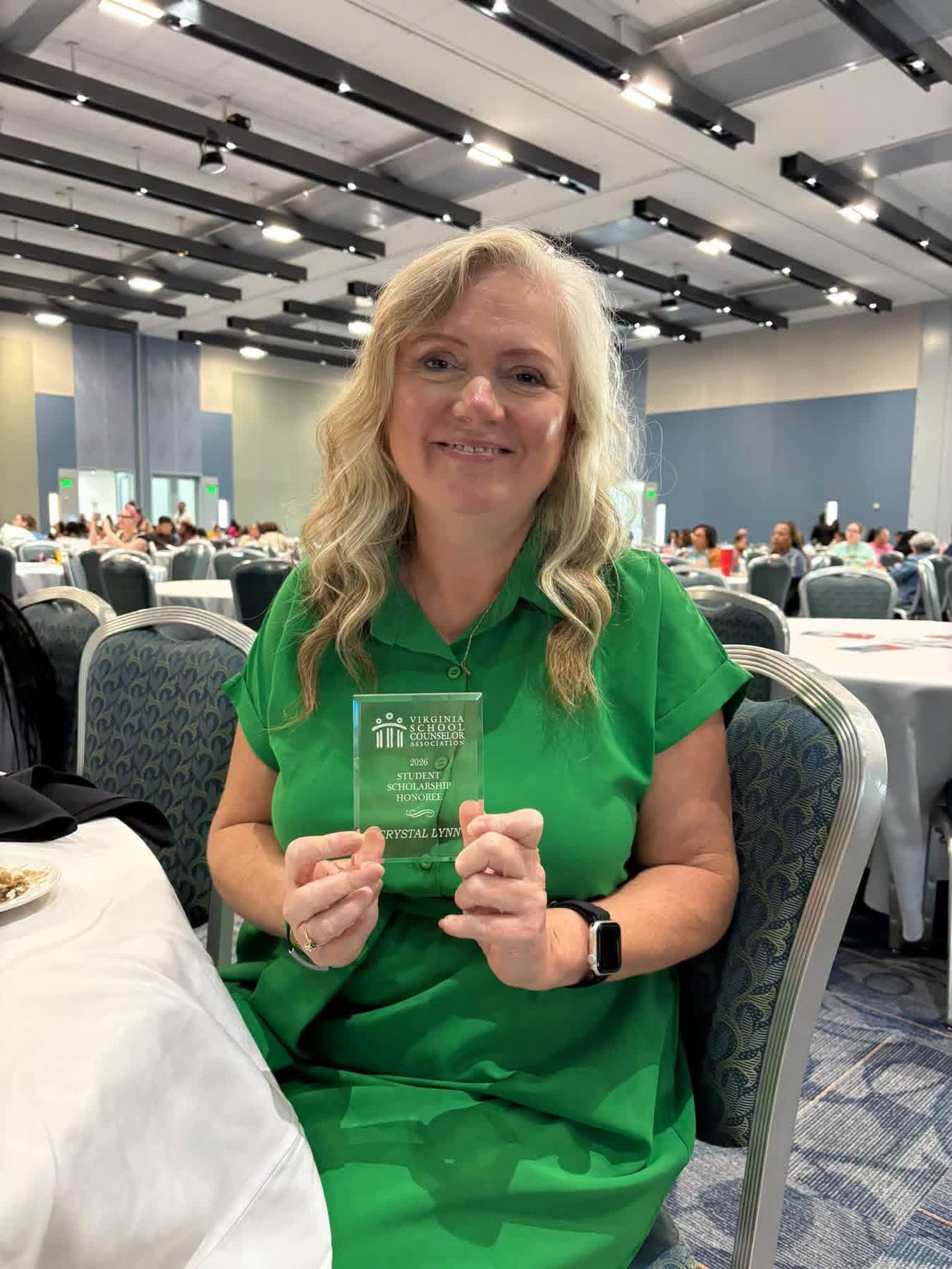 Triplett Counselor Honored with Student Scholarship Award at the Virginia School Counselor Association Conference